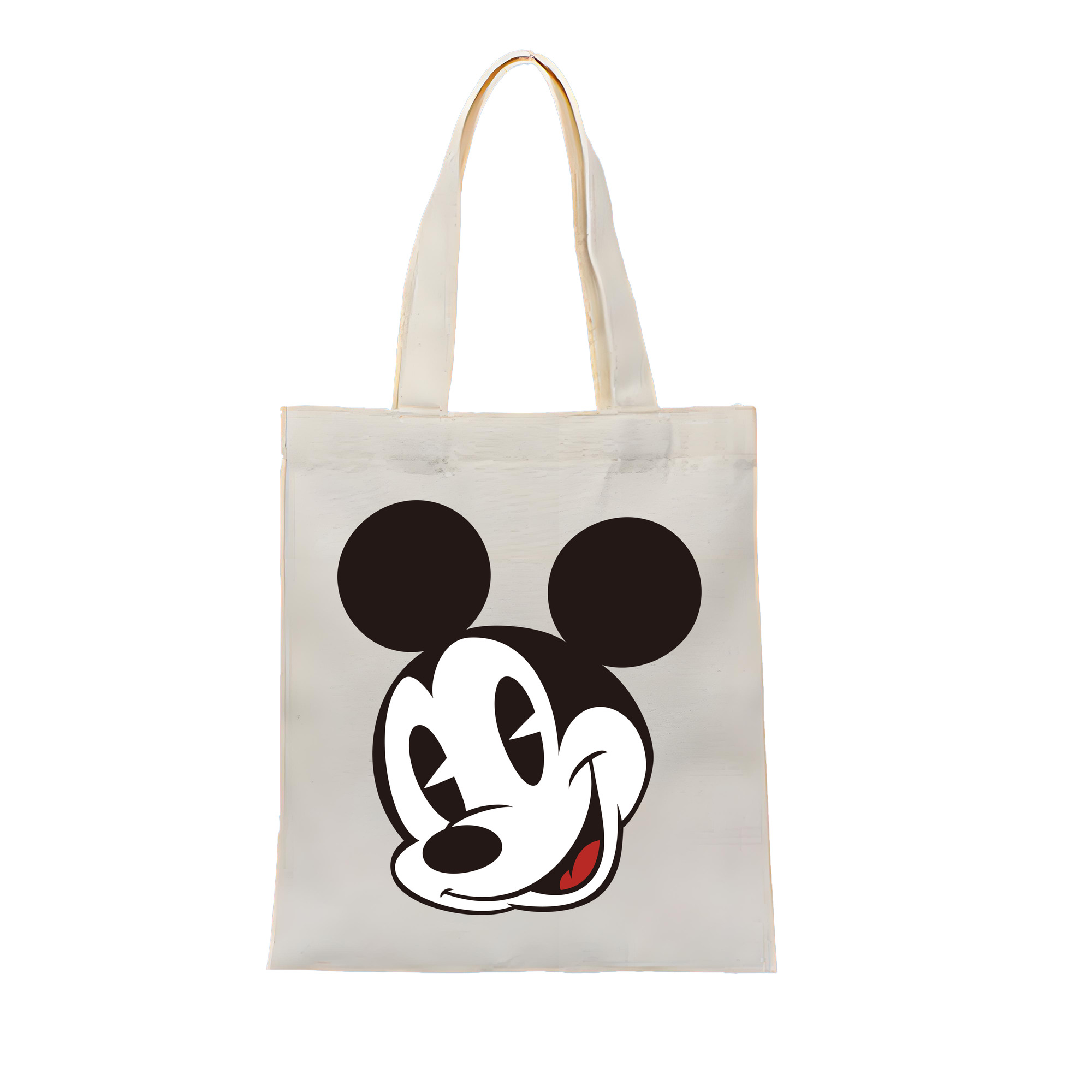 ミッキーマウス Mickey Mouse 縦型キャンバス生地手提げバッグ　トートバッグ