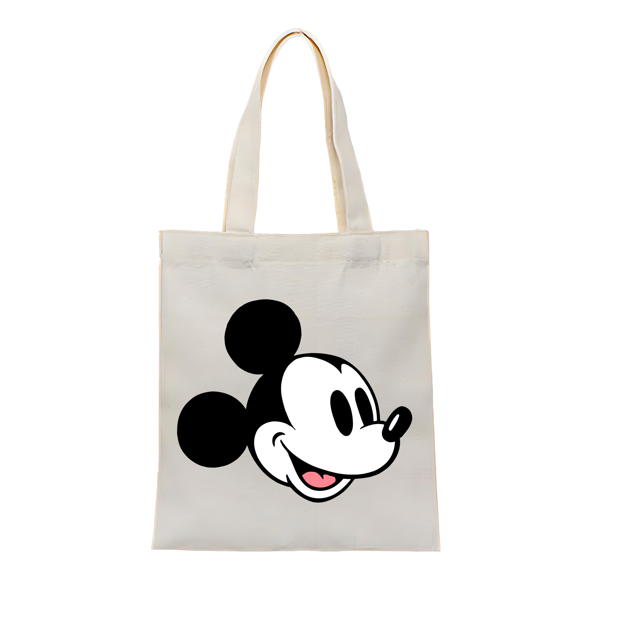 ミッキーマウス Mickey Mouse 縦型キャンバス生地手提げバッグ　トートバッグ
