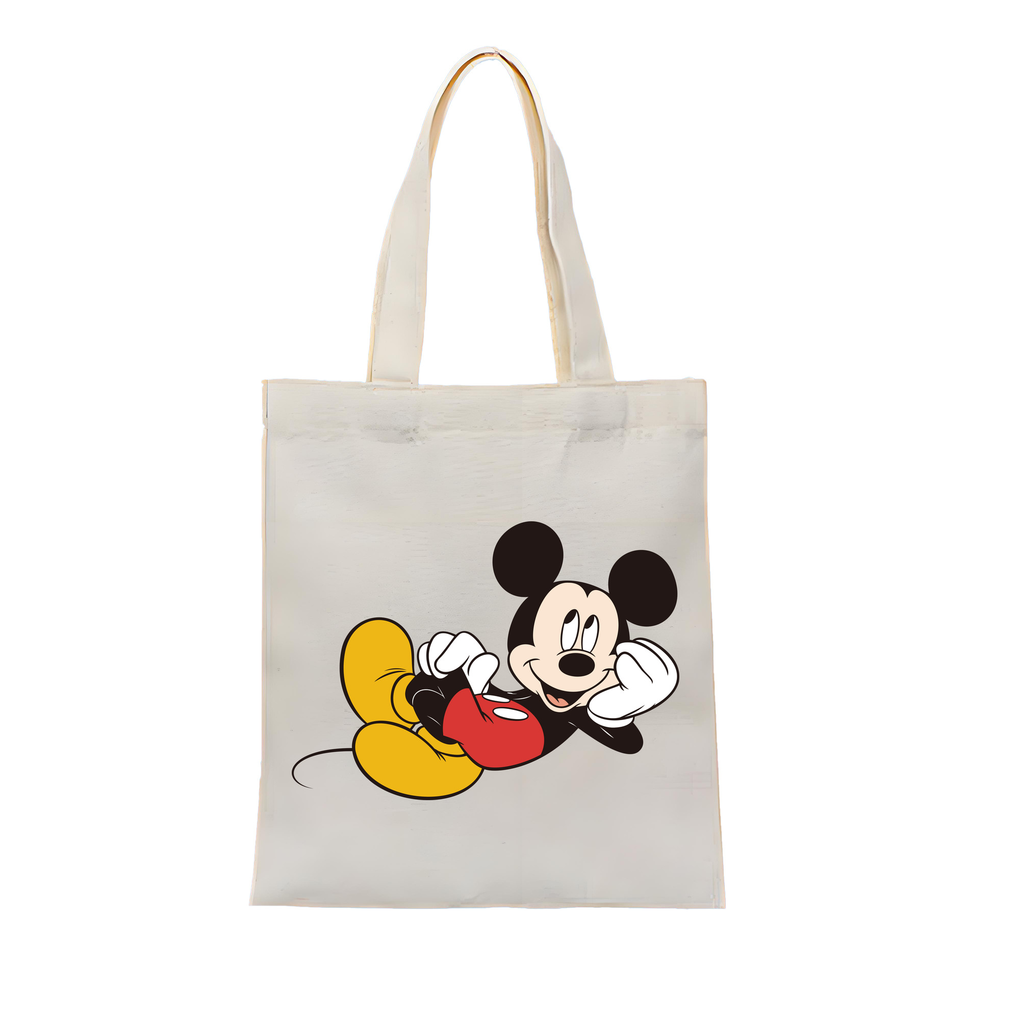 （画像用） ミッキーマウス Mickey Mouse 縦型キャンバス生地手提げバッグ　トートバッグ