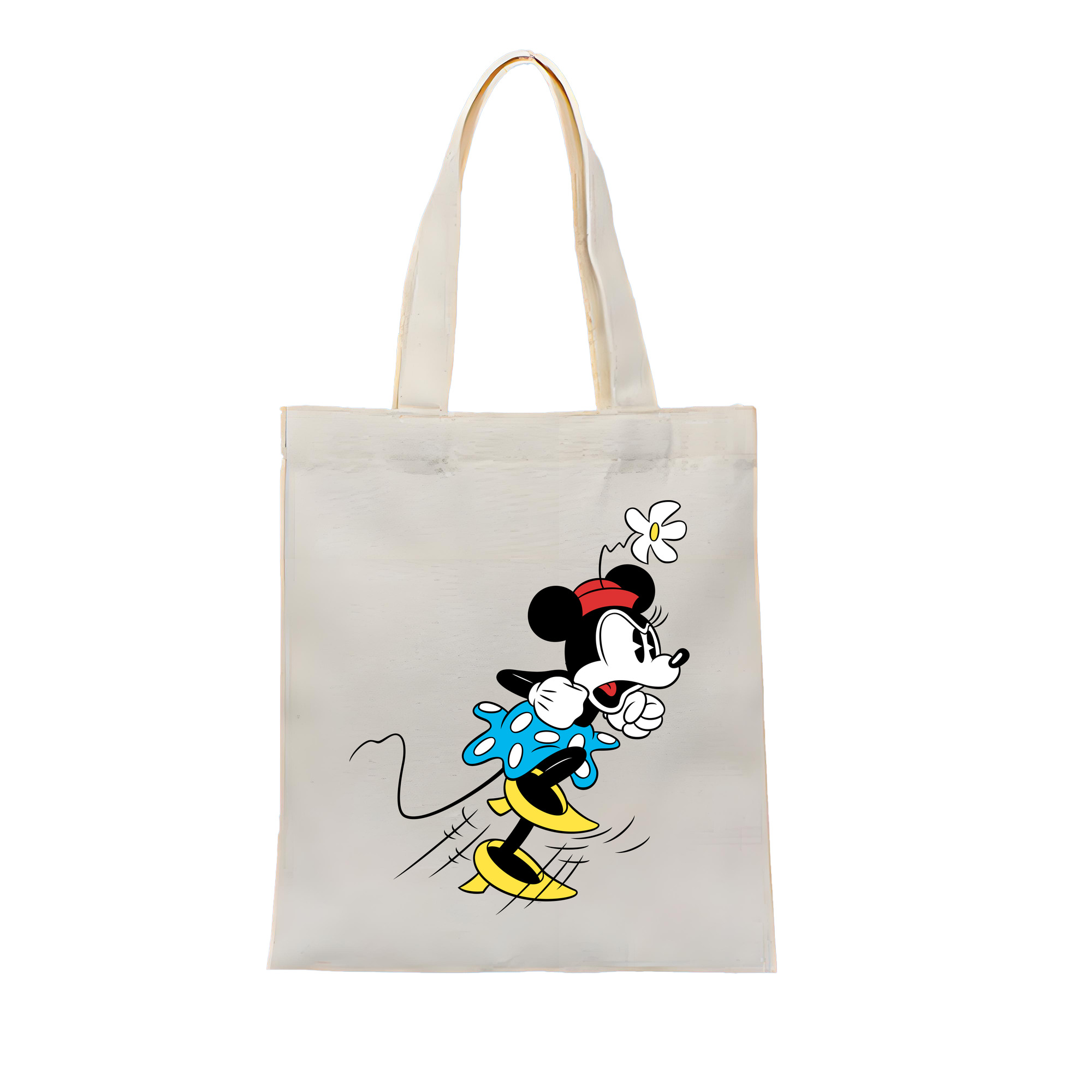（画像用） ミッキーマウス Mickey Mouse 縦型キャンバス生地手提げバッグ　トートバッグ