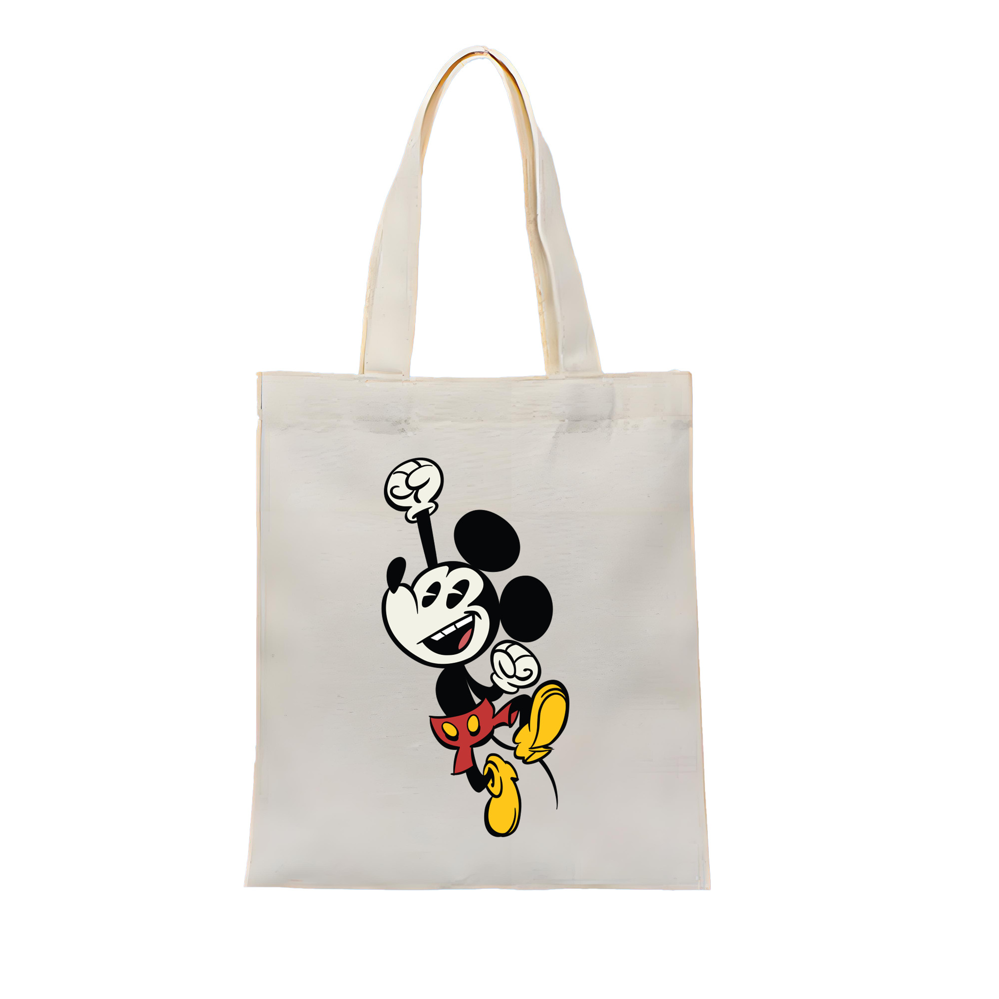 ミッキーマウス Mickey Mouse 縦型キャンバス生地手提げバッグ　トートバッグ