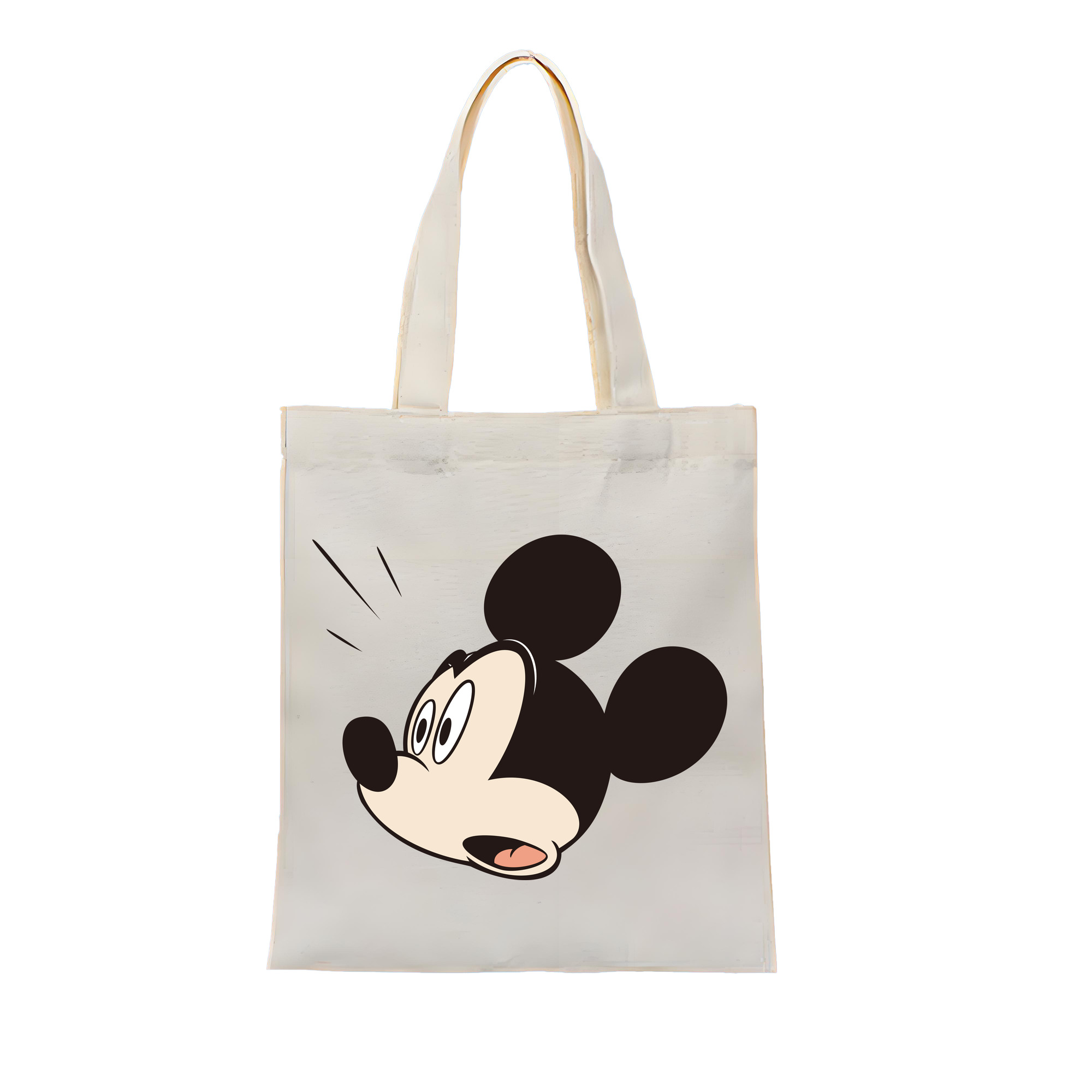（画像用） ミッキーマウス Mickey Mouse 縦型キャンバス生地手提げバッグ　トートバッグ