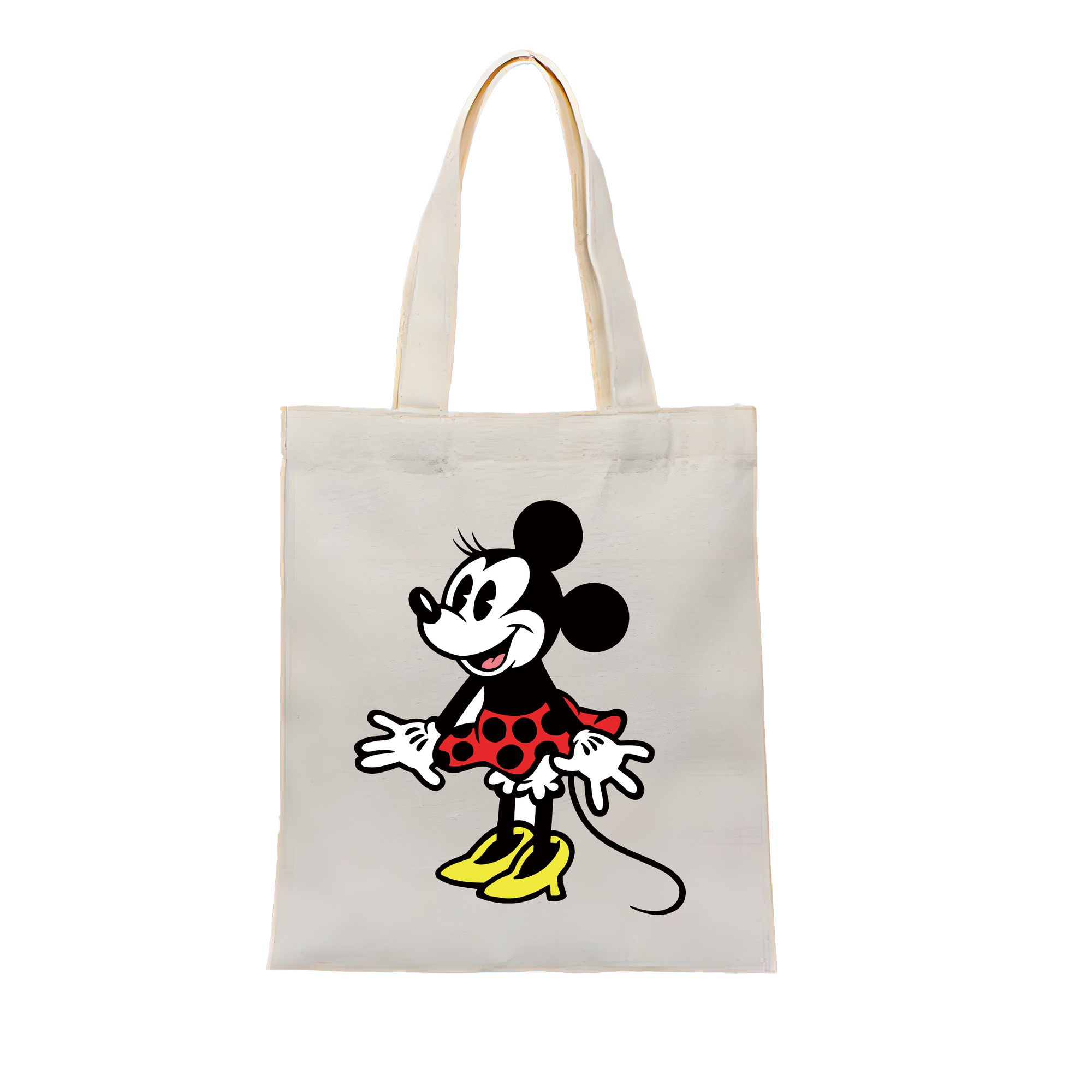 （画像用） ミッキーマウス Mickey Mouse 縦型キャンバス生地手提げバッグ　トートバッグ