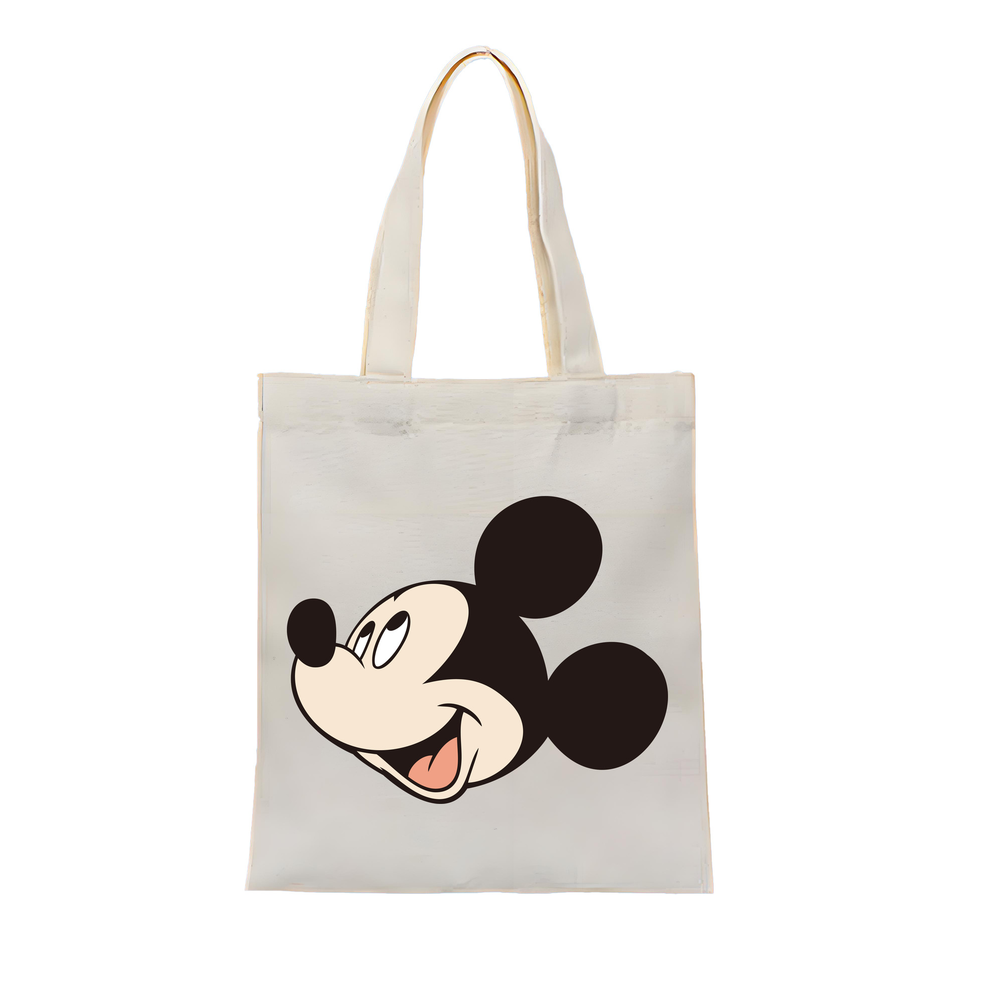 （画像用） ミッキーマウス Mickey Mouse 縦型キャンバス生地手提げバッグ　トートバッグ