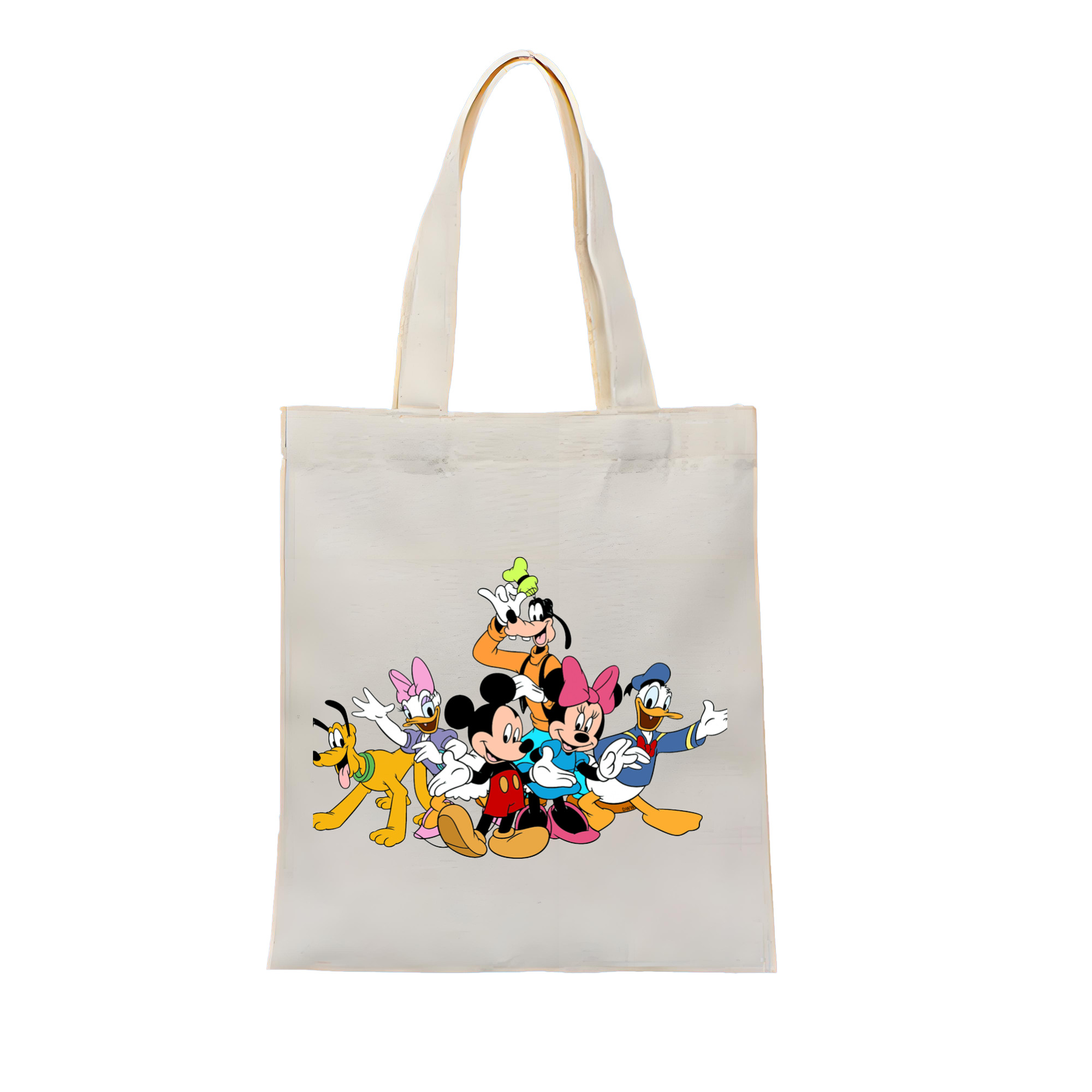 ミッキーマウス Mickey Mouse 縦型キャンバス生地手提げバッグ　トートバッグ