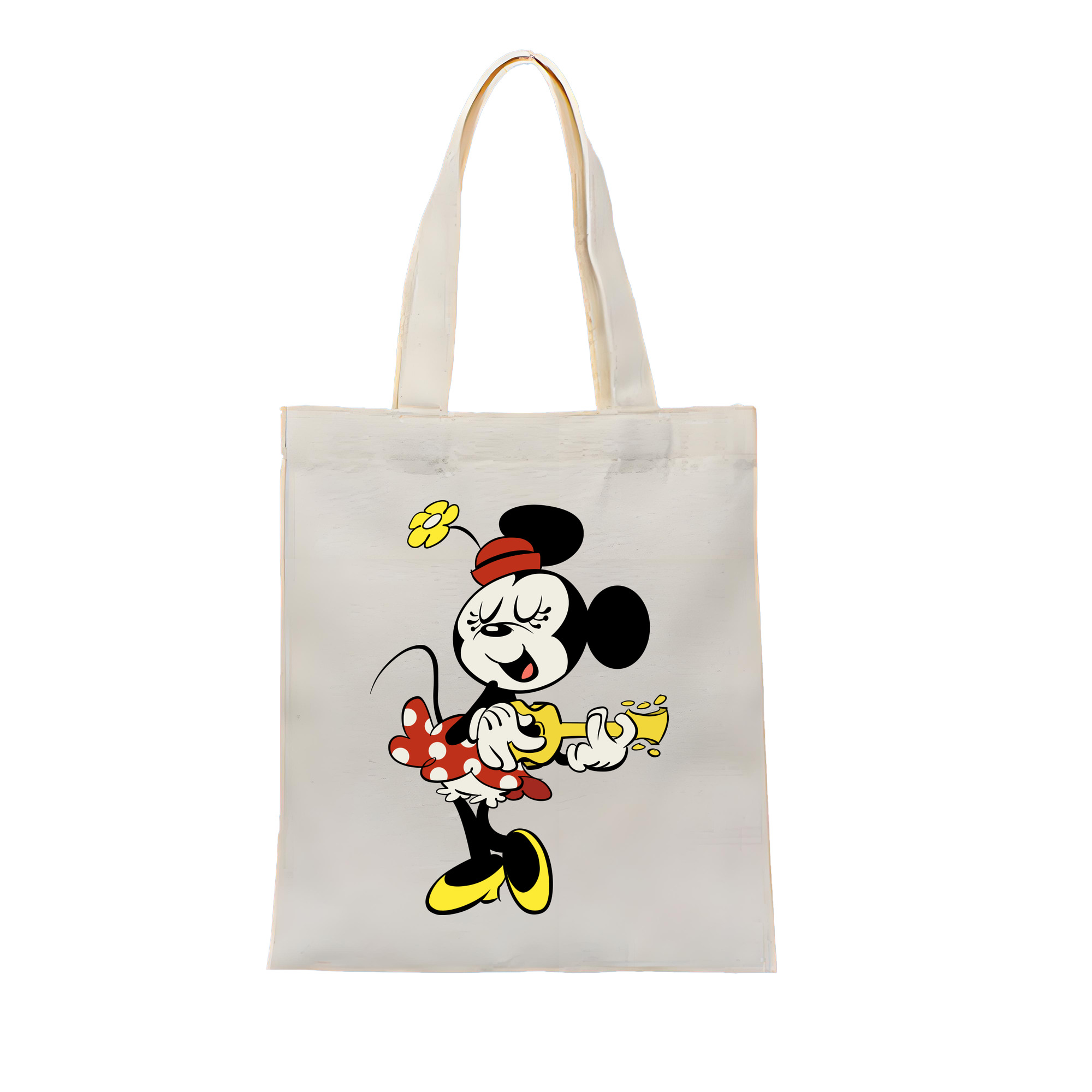 （画像用） ミッキーマウス Mickey Mouse 縦型キャンバス生地手提げバッグ　トートバッグ