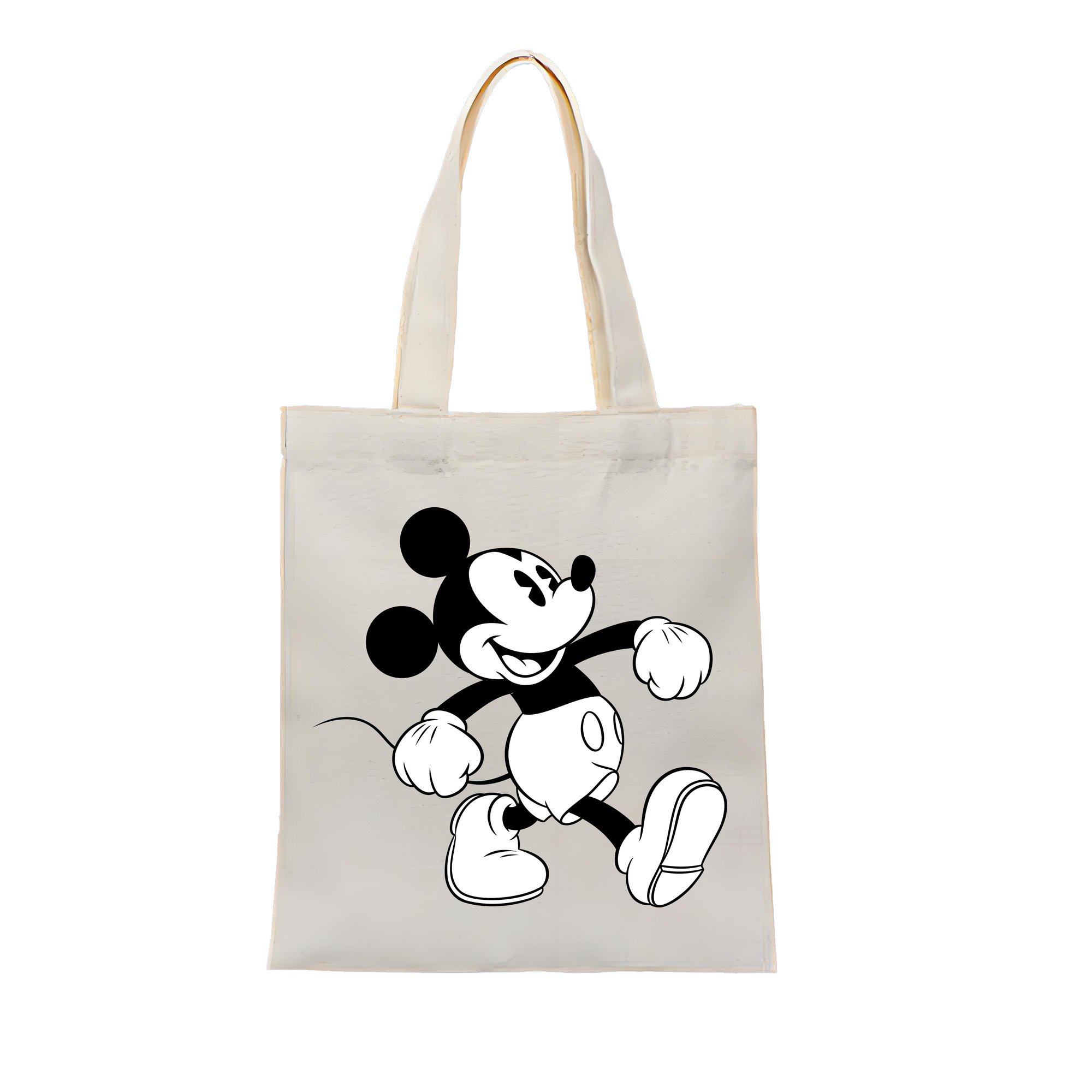 ミッキーマウス Mickey Mouse 縦型キャンバス生地手提げバッグ　トートバッグ
