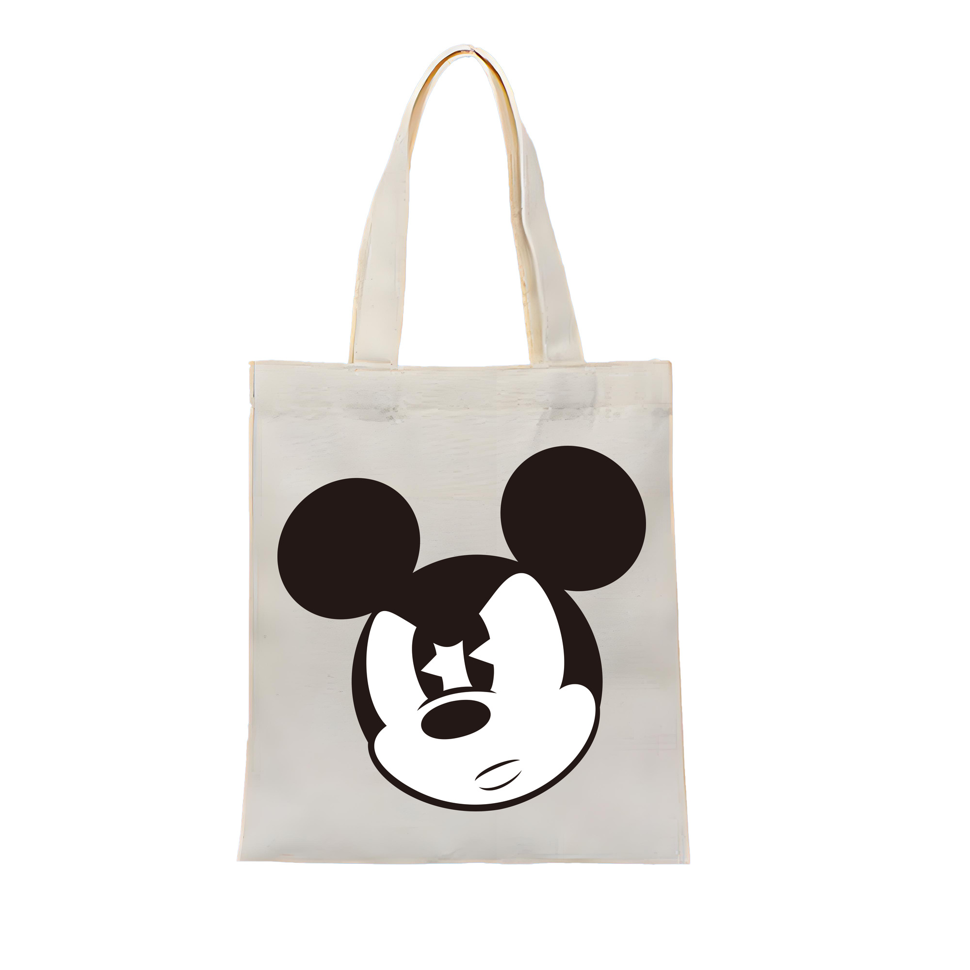 （画像用） ミッキーマウス Mickey Mouse 縦型キャンバス生地手提げバッグ　トートバッグ