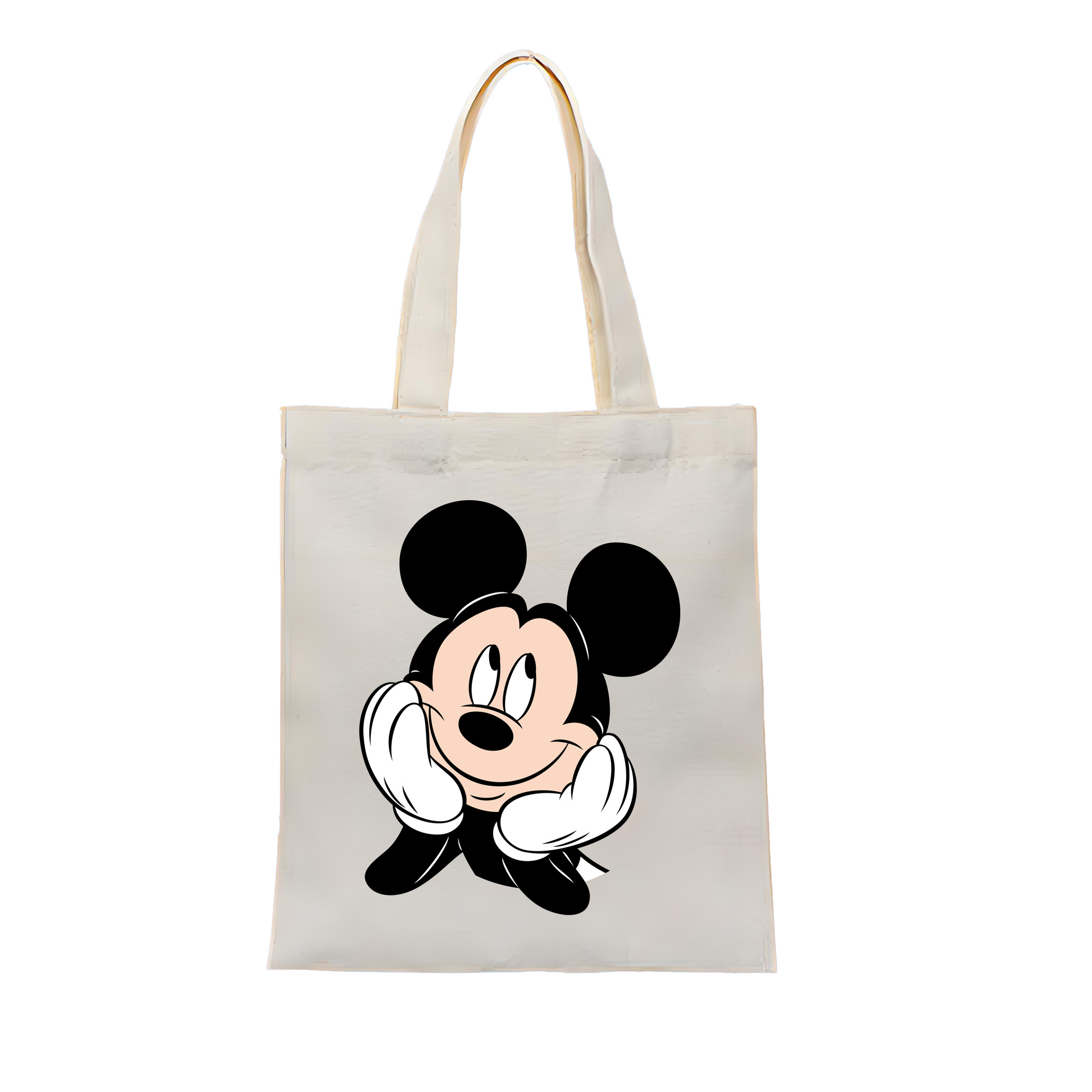 （画像用） ミッキーマウス Mickey Mouse 縦型キャンバス生地手提げバッグ　トートバッグ