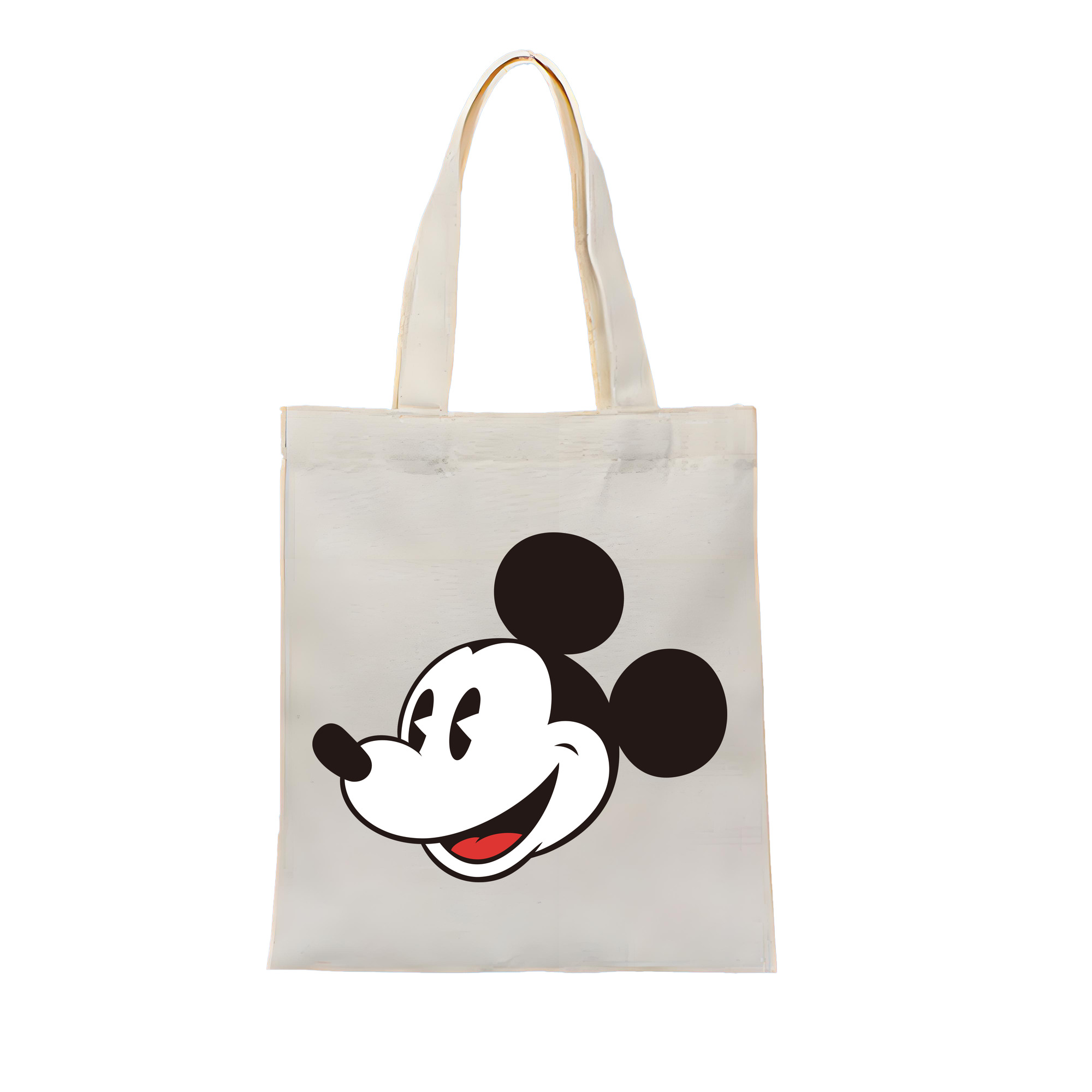 （画像用） ミッキーマウス Mickey Mouse 縦型キャンバス生地手提げバッグ　トートバッグ