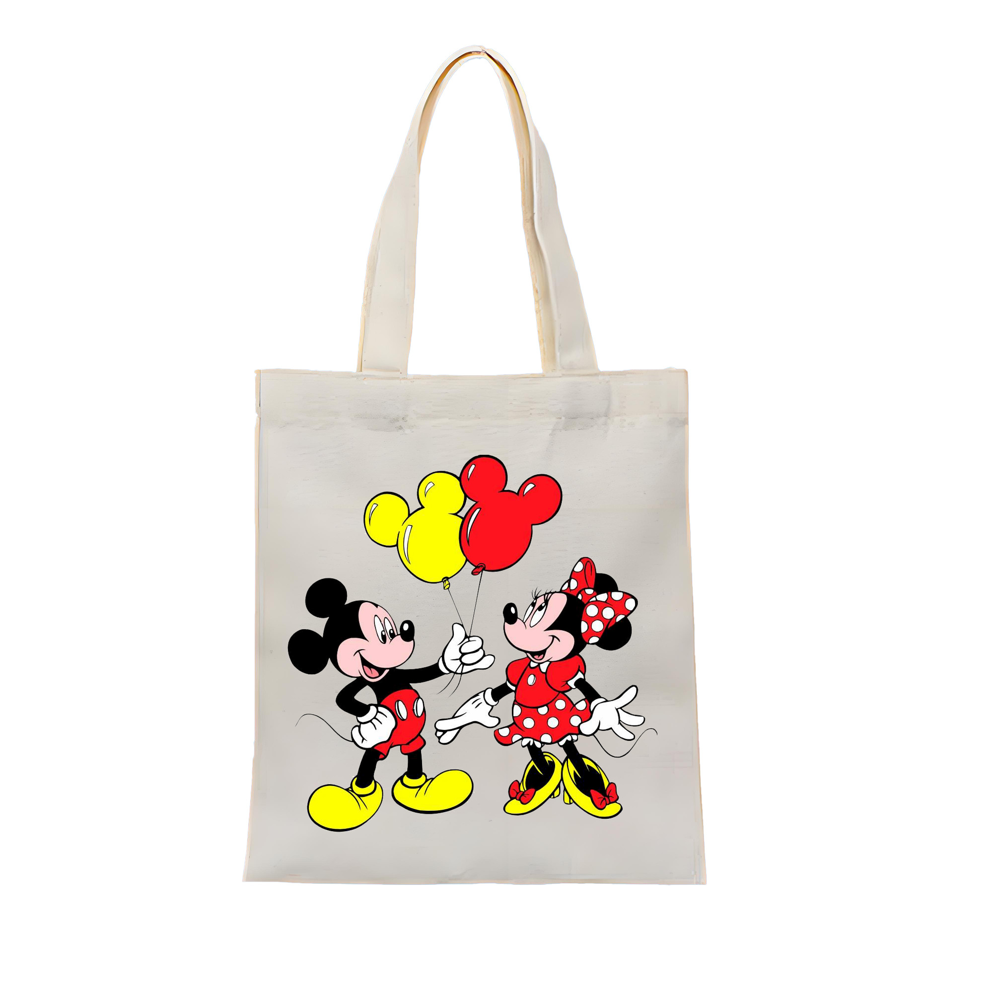 （画像用） ミッキーマウス Mickey Mouse 縦型キャンバス生地手提げバッグ　トートバッグ