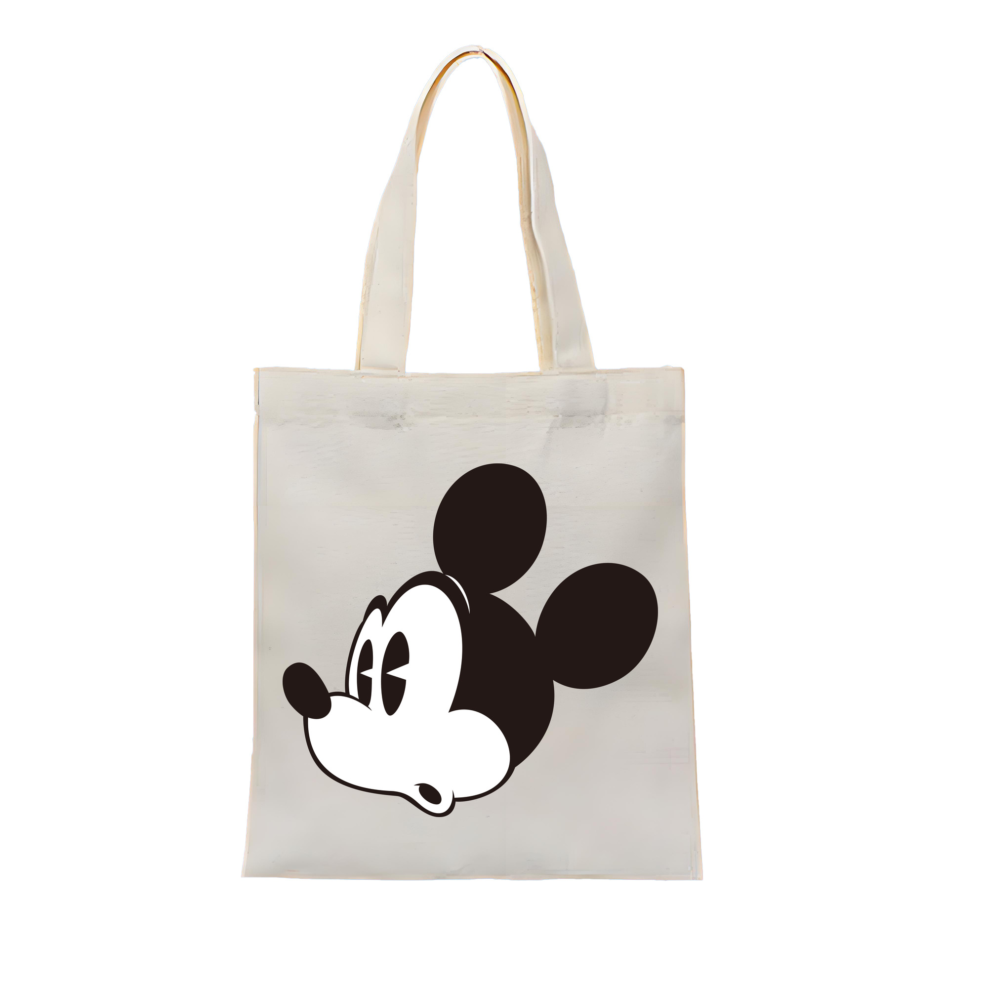 （画像用） ミッキーマウス Mickey Mouse 縦型キャンバス生地手提げバッグ　トートバッグ
