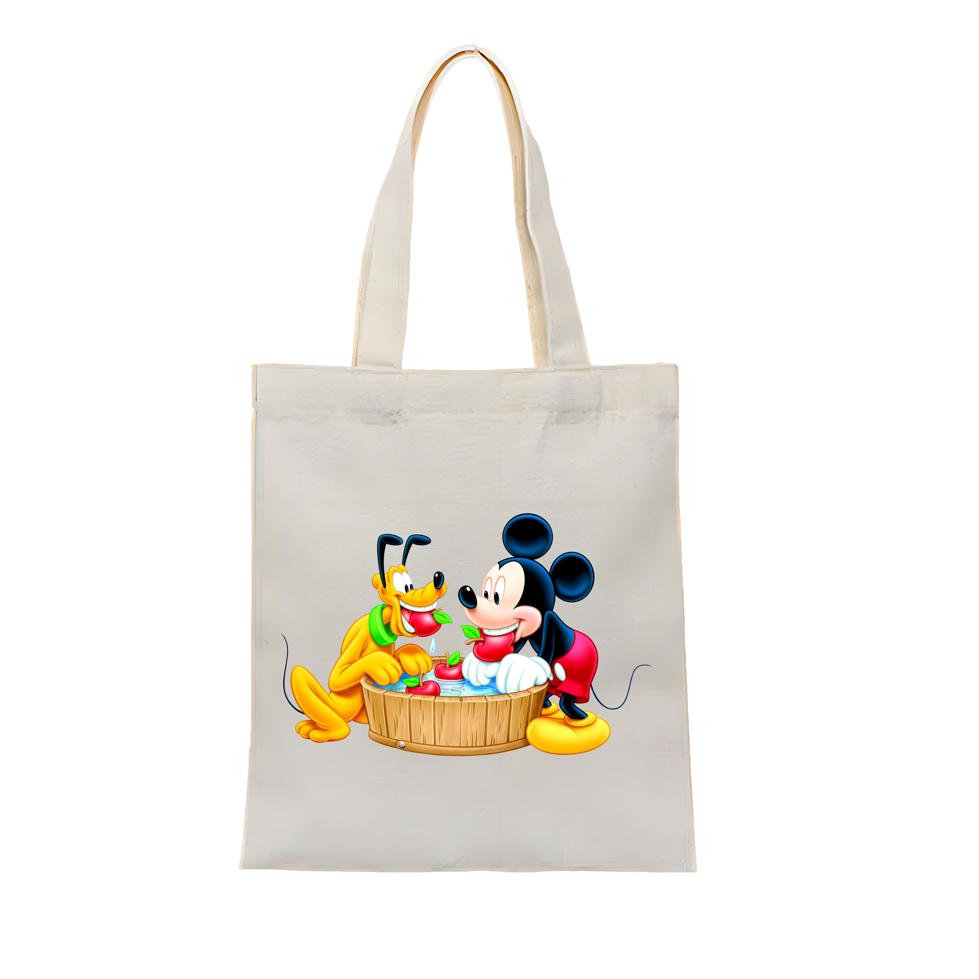 （画像用） ミッキーマウス Mickey Mouse 縦型キャンバス生地手提げバッグ　トートバッグ