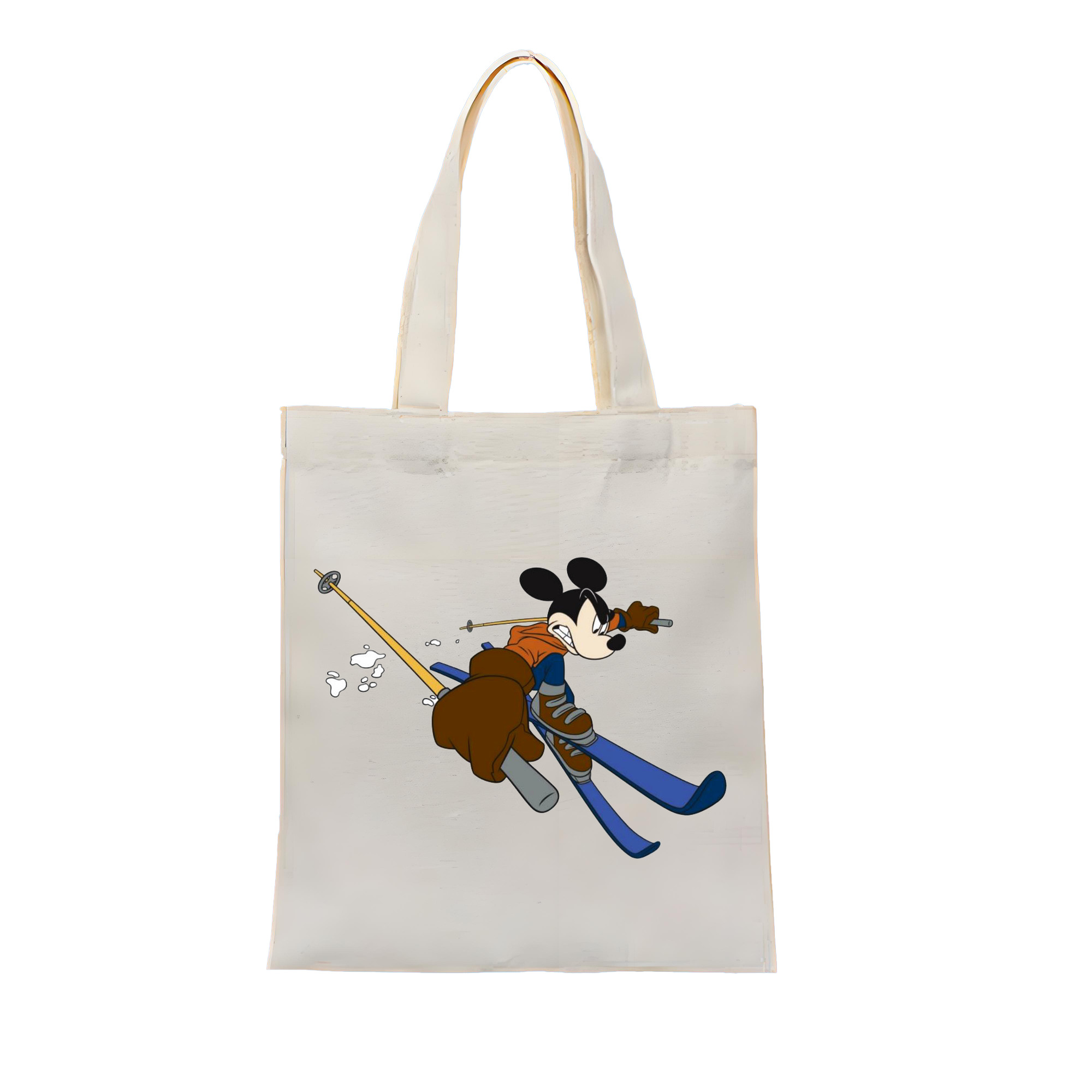 （画像用） ミッキーマウス Mickey Mouse 縦型キャンバス生地手提げバッグ　トートバッグ