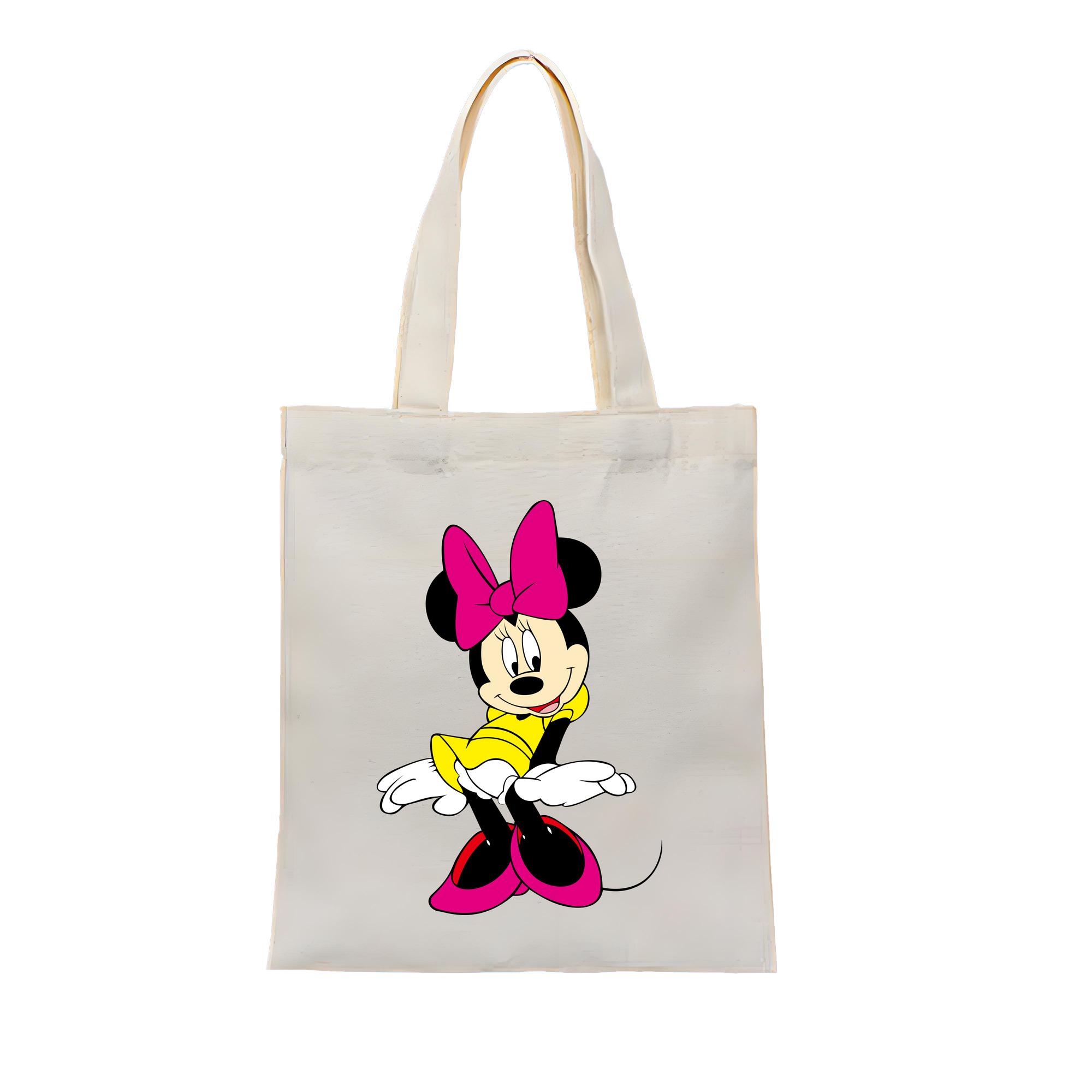 （画像用） ミッキーマウス Mickey Mouse 縦型キャンバス生地手提げバッグ　トートバッグ