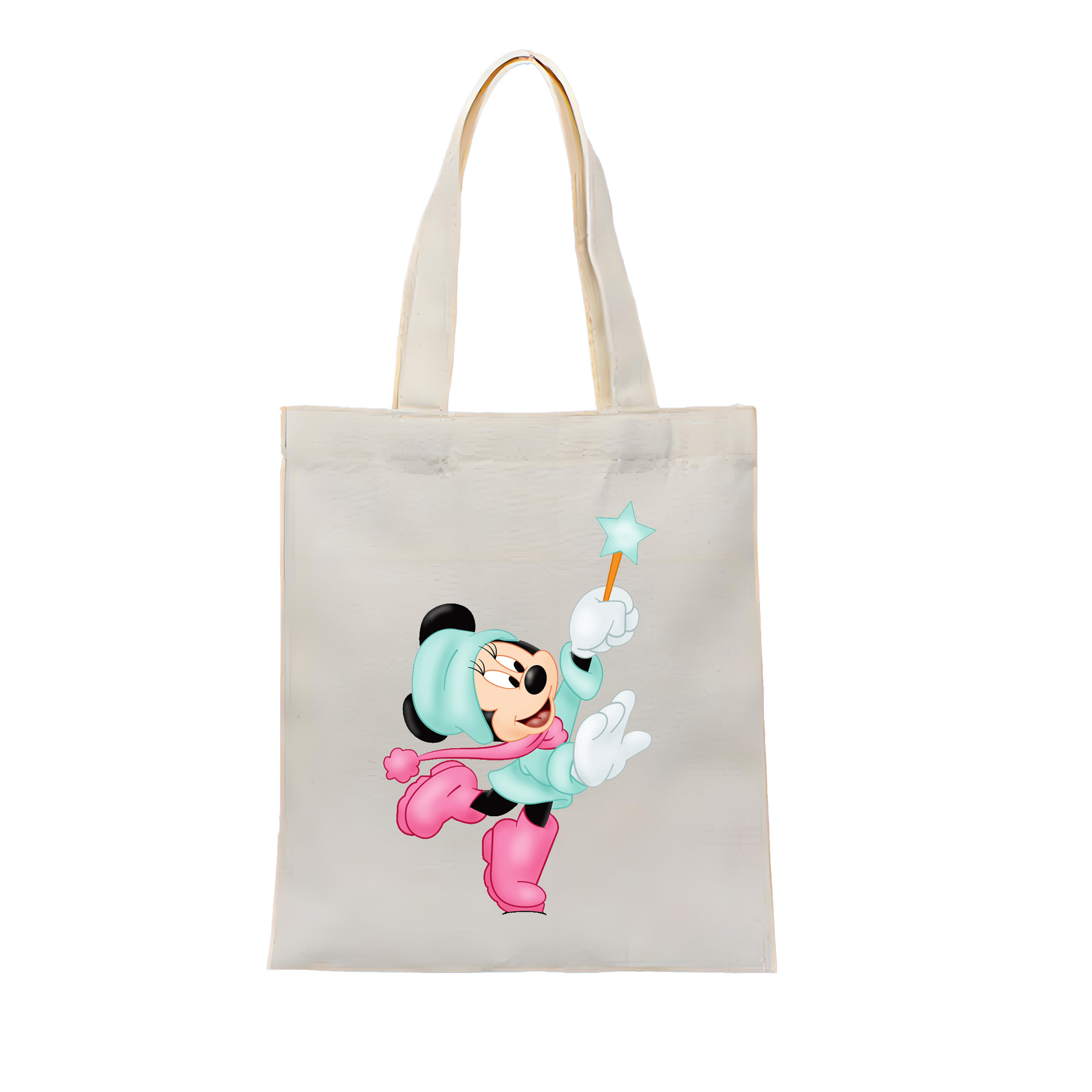（画像用） ミッキーマウス Mickey Mouse 縦型キャンバス生地手提げバッグ　トートバッグ