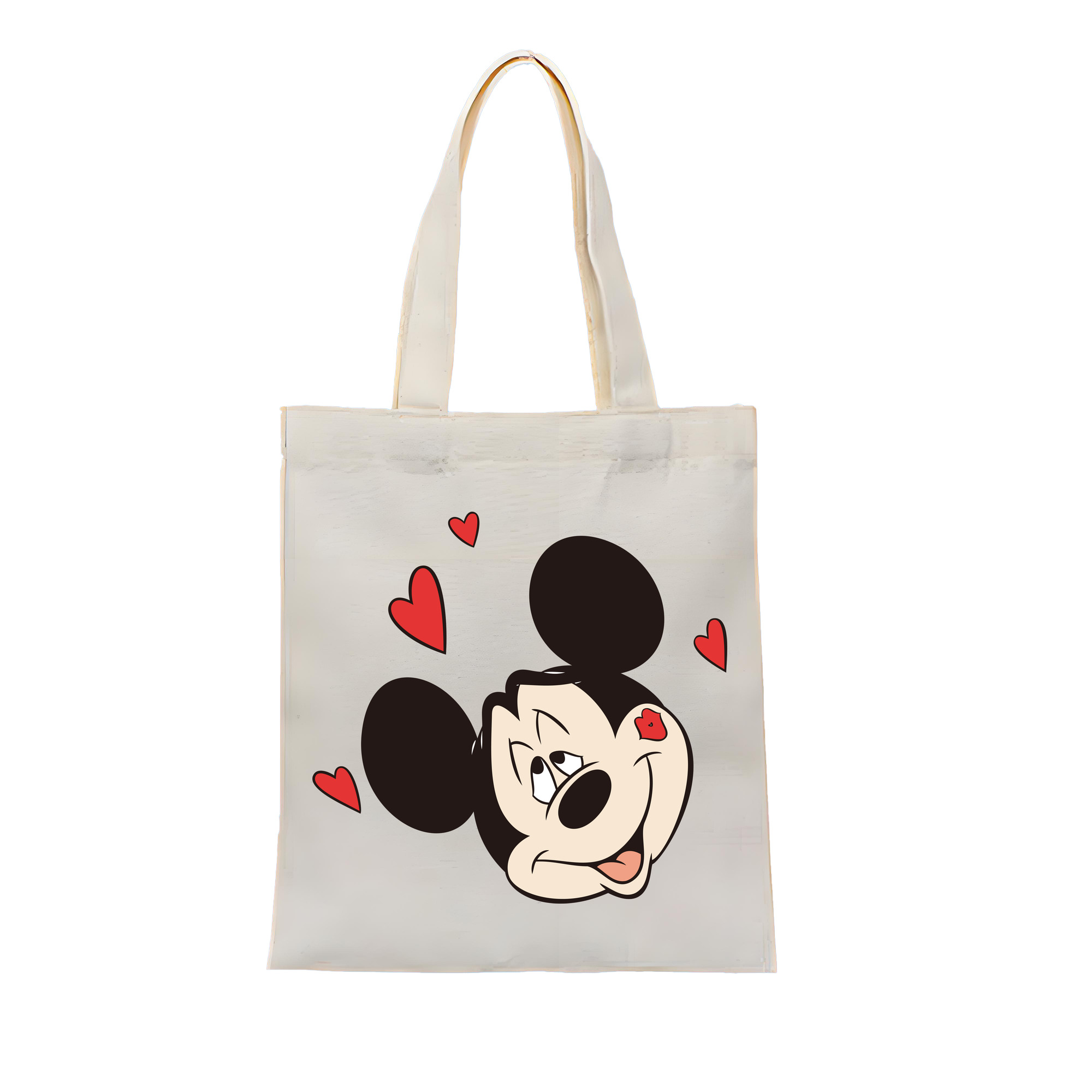 （画像用） ミッキーマウス Mickey Mouse 縦型キャンバス生地手提げバッグ　トートバッグ