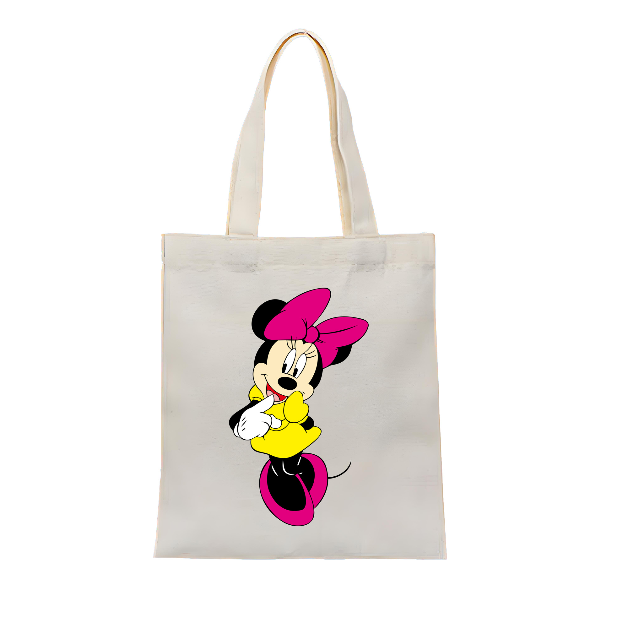 （画像用） ミッキーマウス Mickey Mouse 縦型キャンバス生地手提げバッグ　トートバッグ
