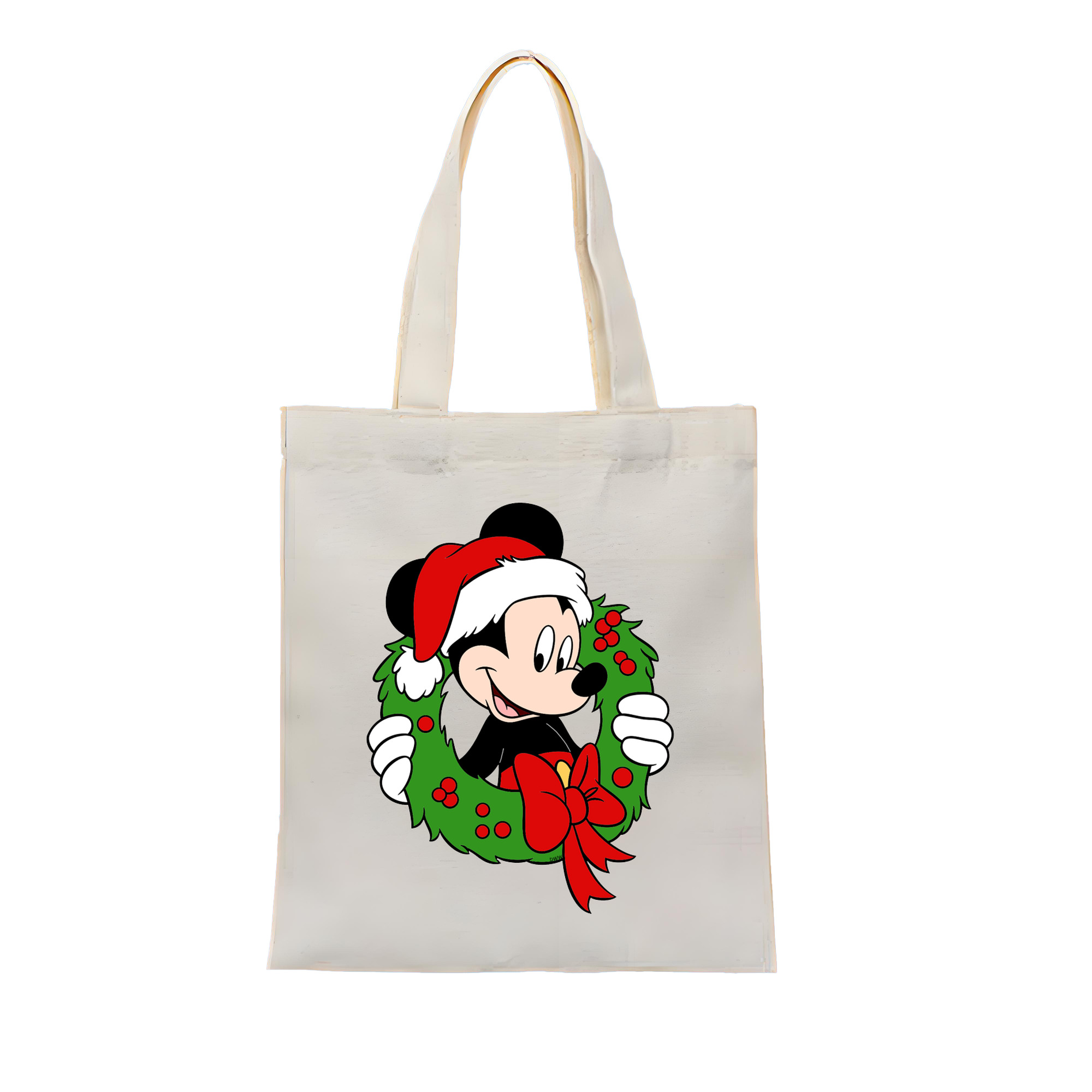 （画像用） ミッキーマウス Mickey Mouse 縦型キャンバス生地手提げバッグ　トートバッグ