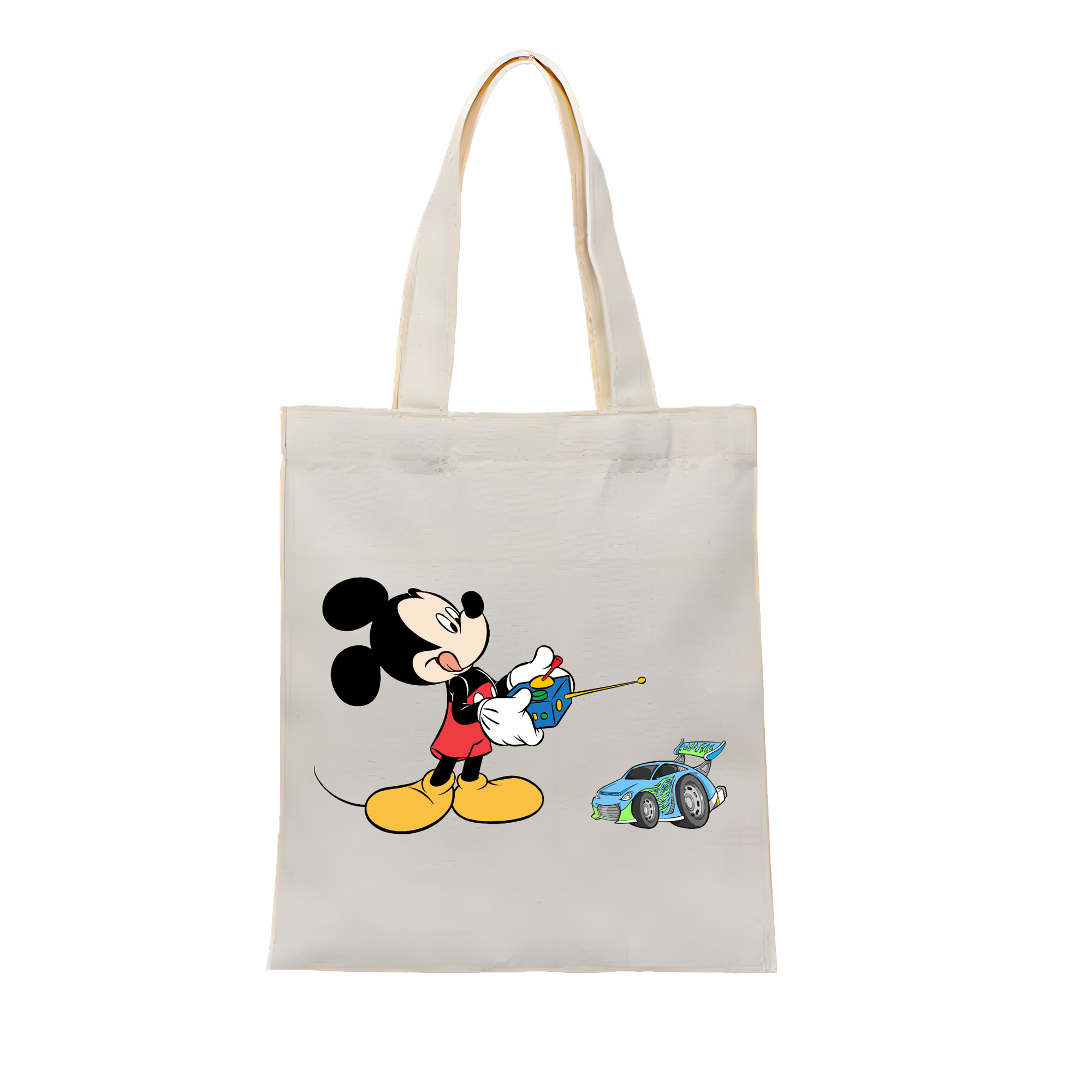 （画像用） ミッキーマウス Mickey Mouse 縦型キャンバス生地手提げバッグ　トートバッグ