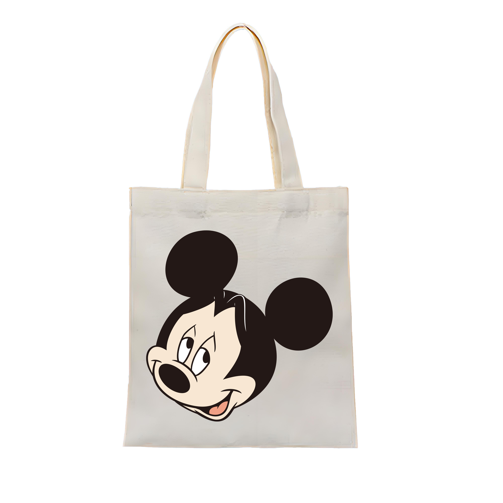 （画像用） ミッキーマウス Mickey Mouse 縦型キャンバス生地手提げバッグ　トートバッグ