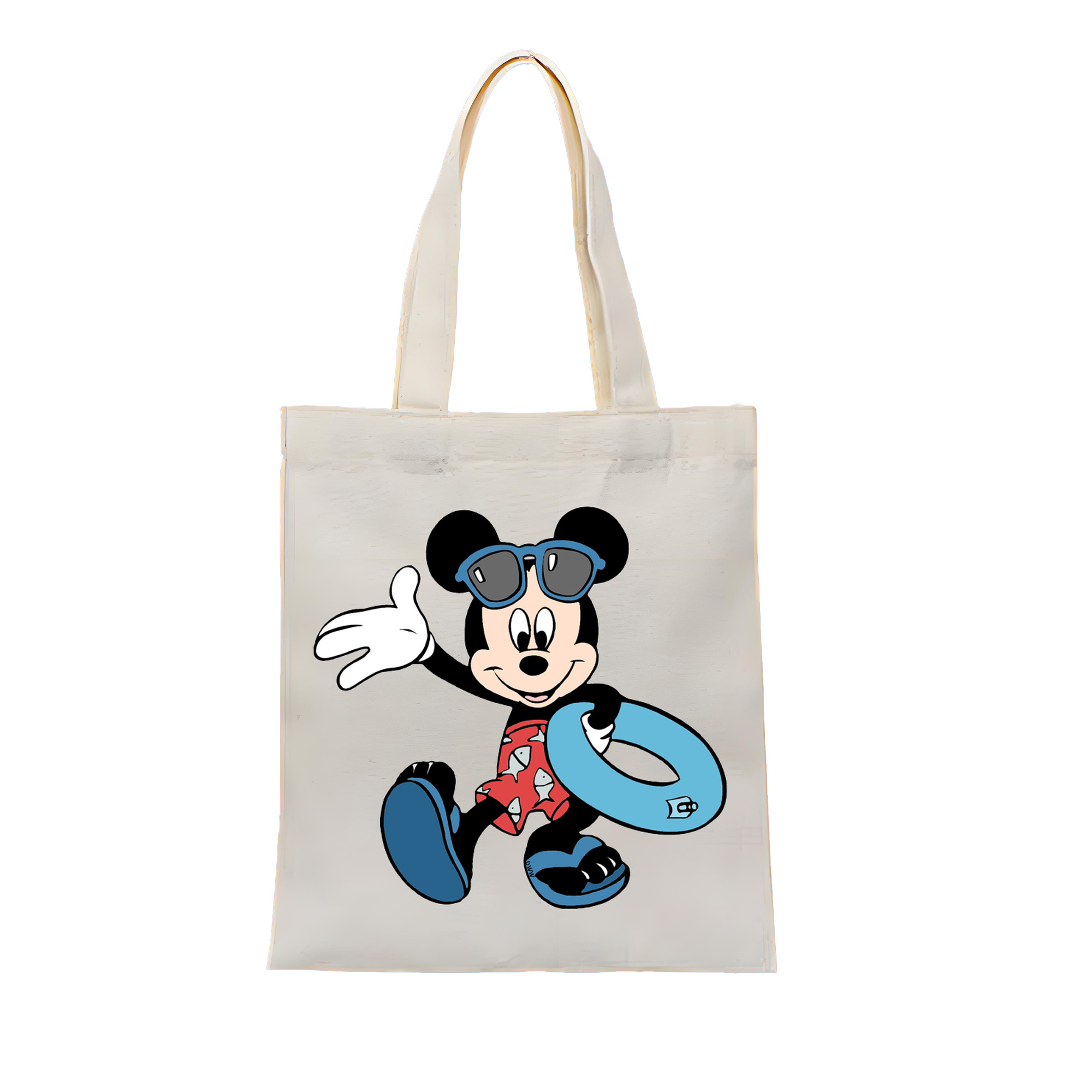 （画像用） ミッキーマウス Mickey Mouse 縦型キャンバス生地手提げバッグ　トートバッグ