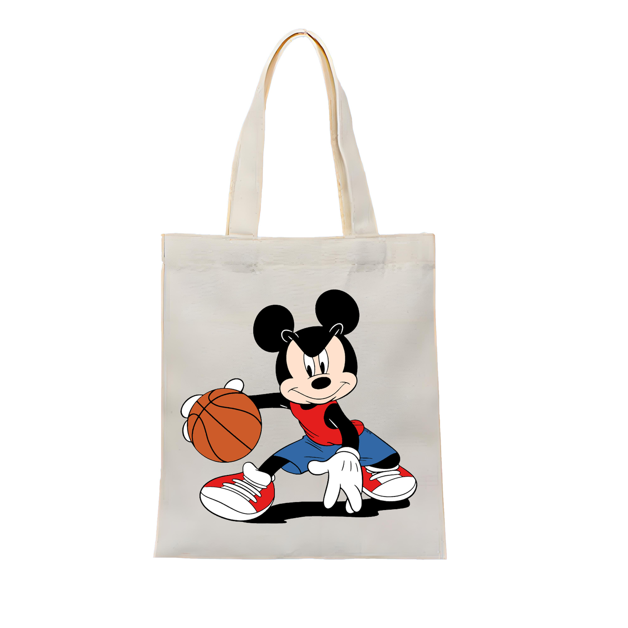 ミッキーマウス Mickey Mouse 縦型キャンバス生地手提げバッグ　トートバッグ