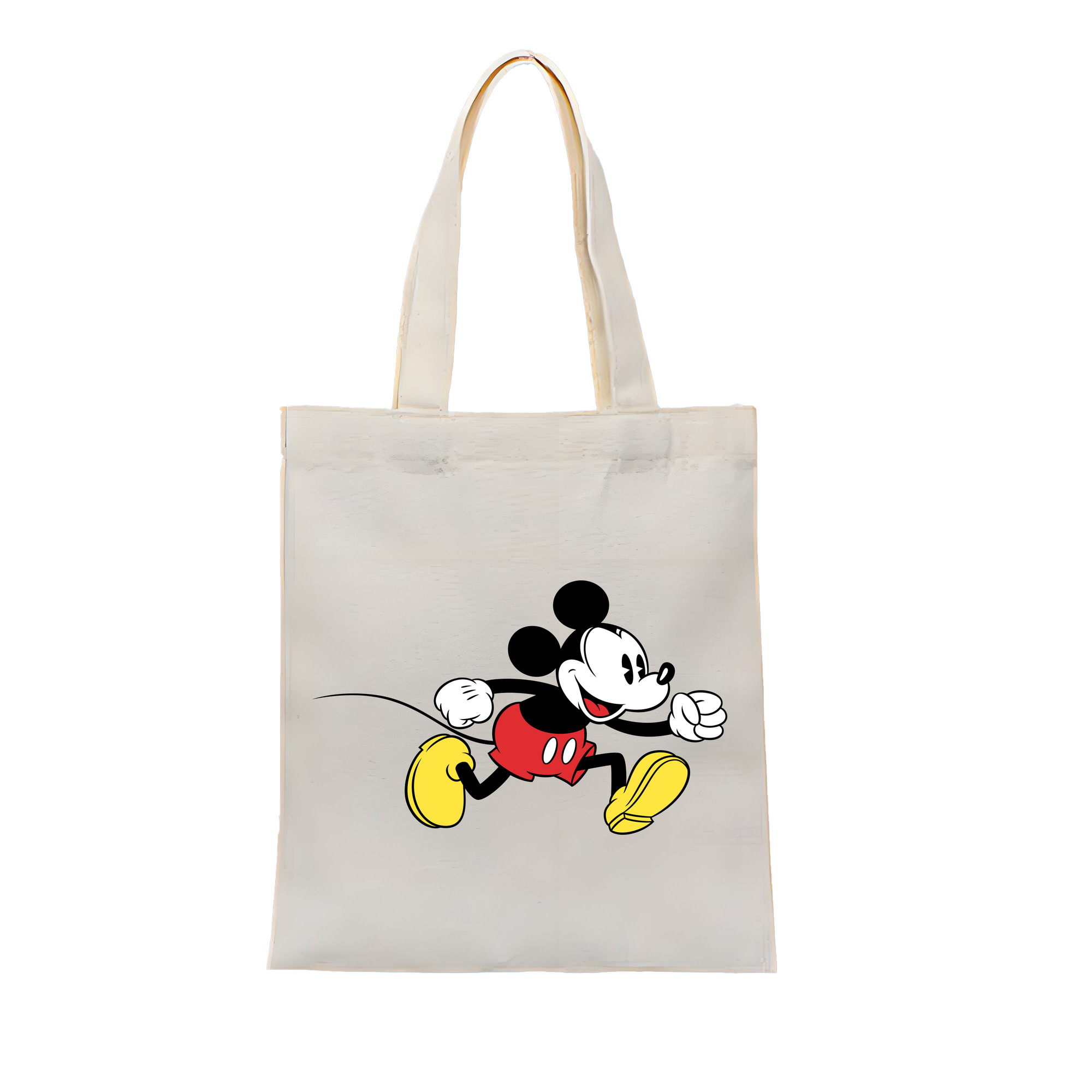 （画像用） ミッキーマウス Mickey Mouse 縦型キャンバス生地手提げバッグ　トートバッグ