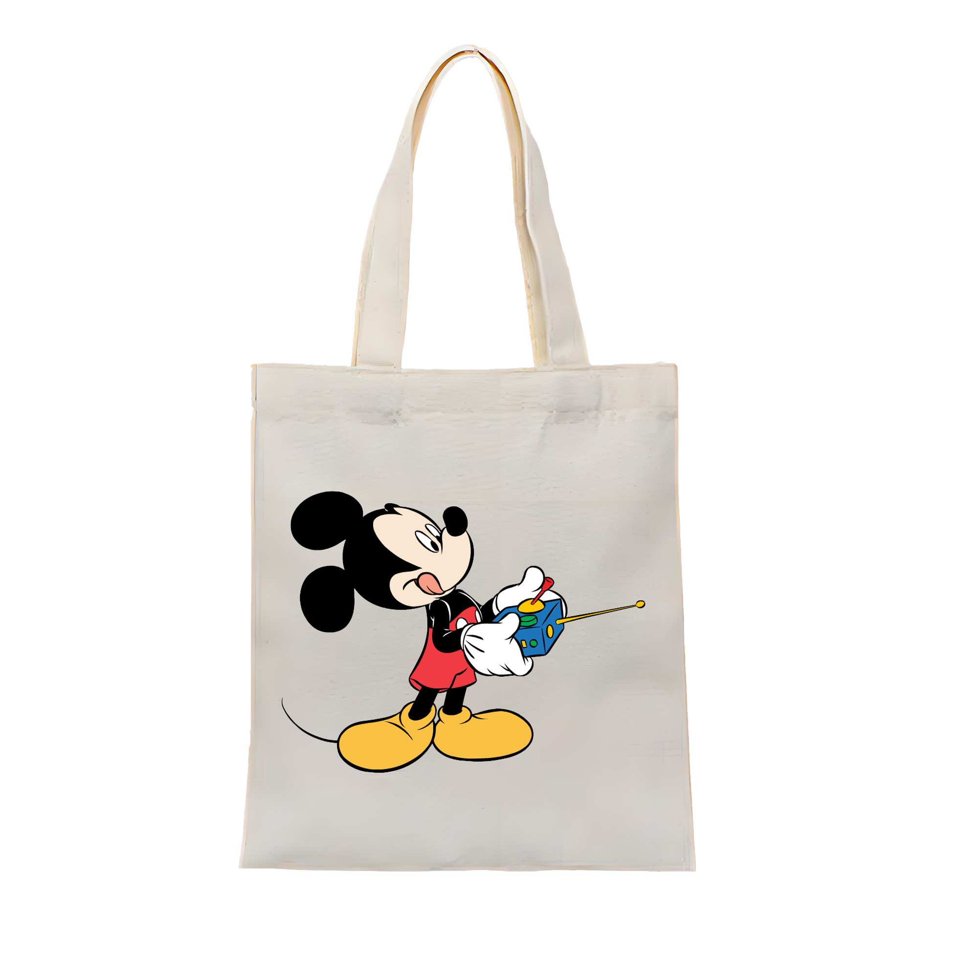 ミッキーマウス Mickey Mouse 縦型キャンバス生地手提げバッグ　トートバッグ