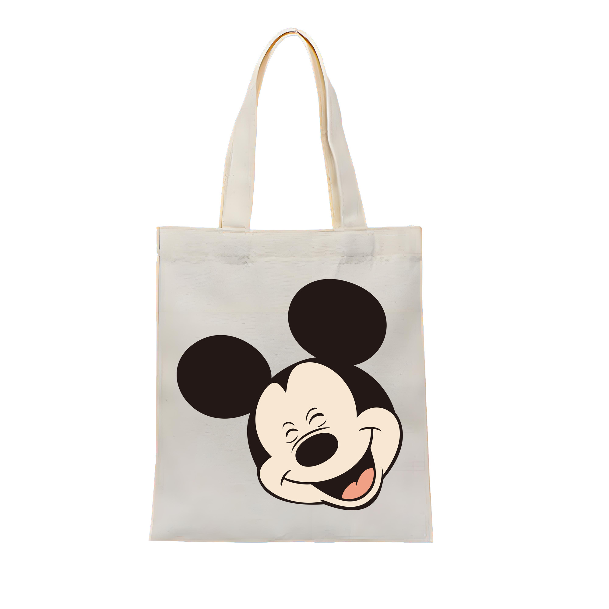 （画像用） ミッキーマウス Mickey Mouse 縦型キャンバス生地手提げバッグ　トートバッグ