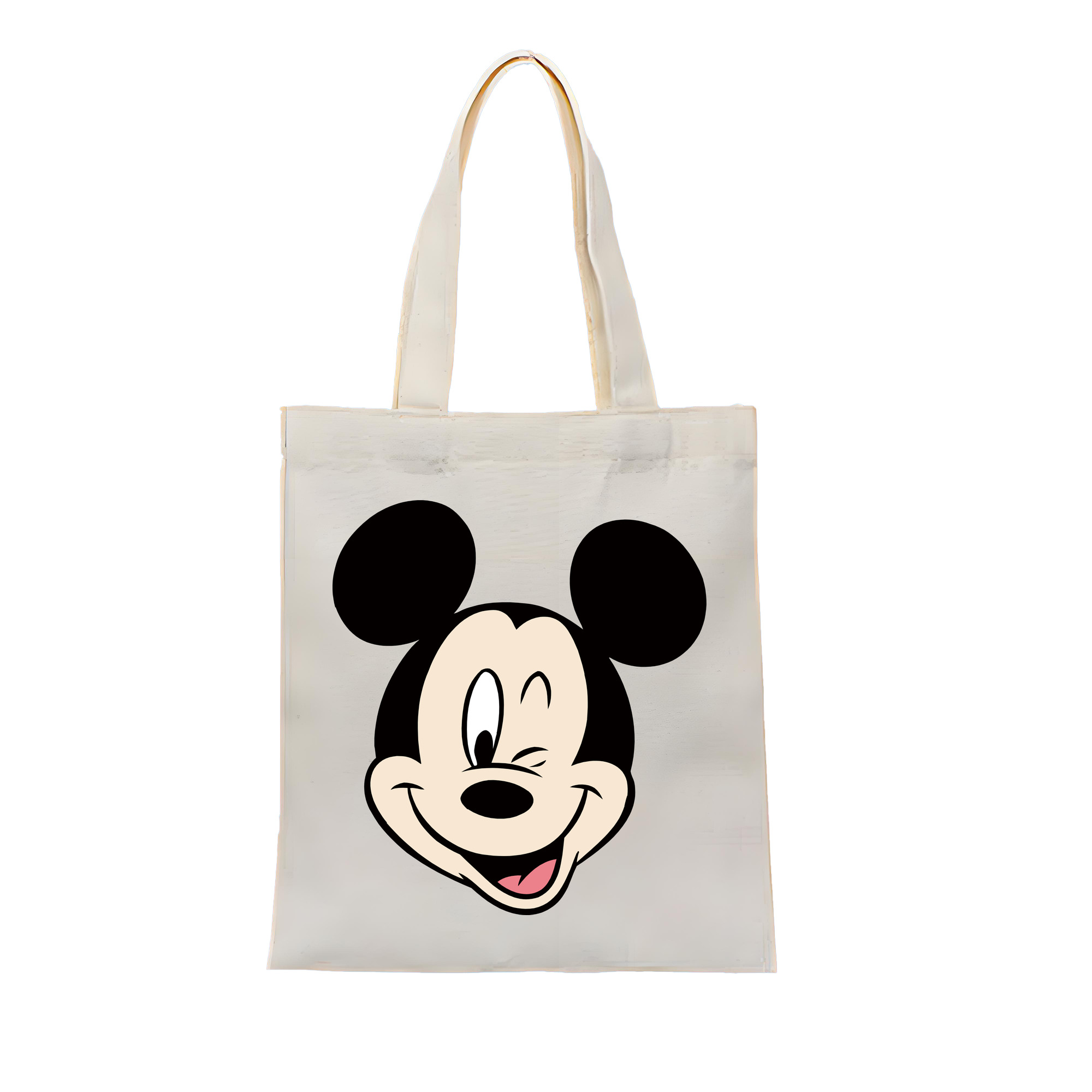 （画像用） ミッキーマウス Mickey Mouse 縦型キャンバス生地手提げバッグ　トートバッグ