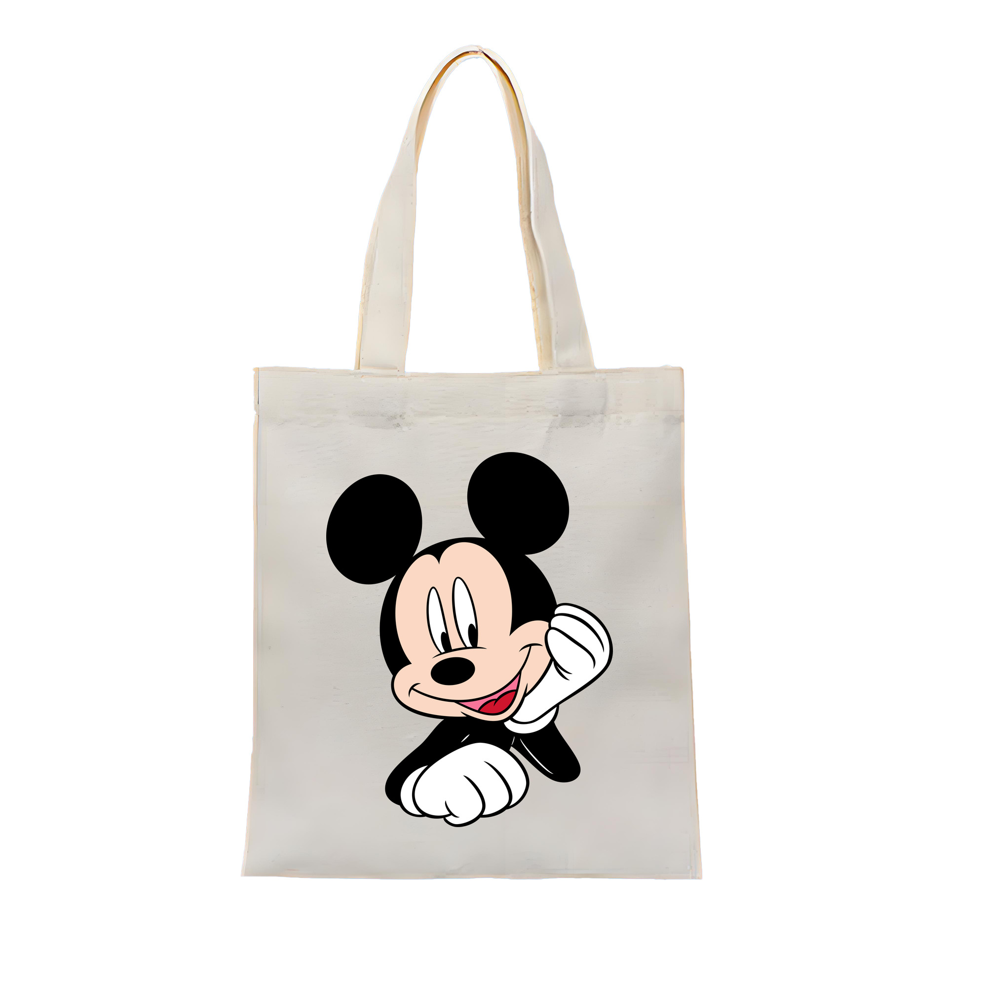 （画像用） ミッキーマウス Mickey Mouse 縦型キャンバス生地手提げバッグ　トートバッグ
