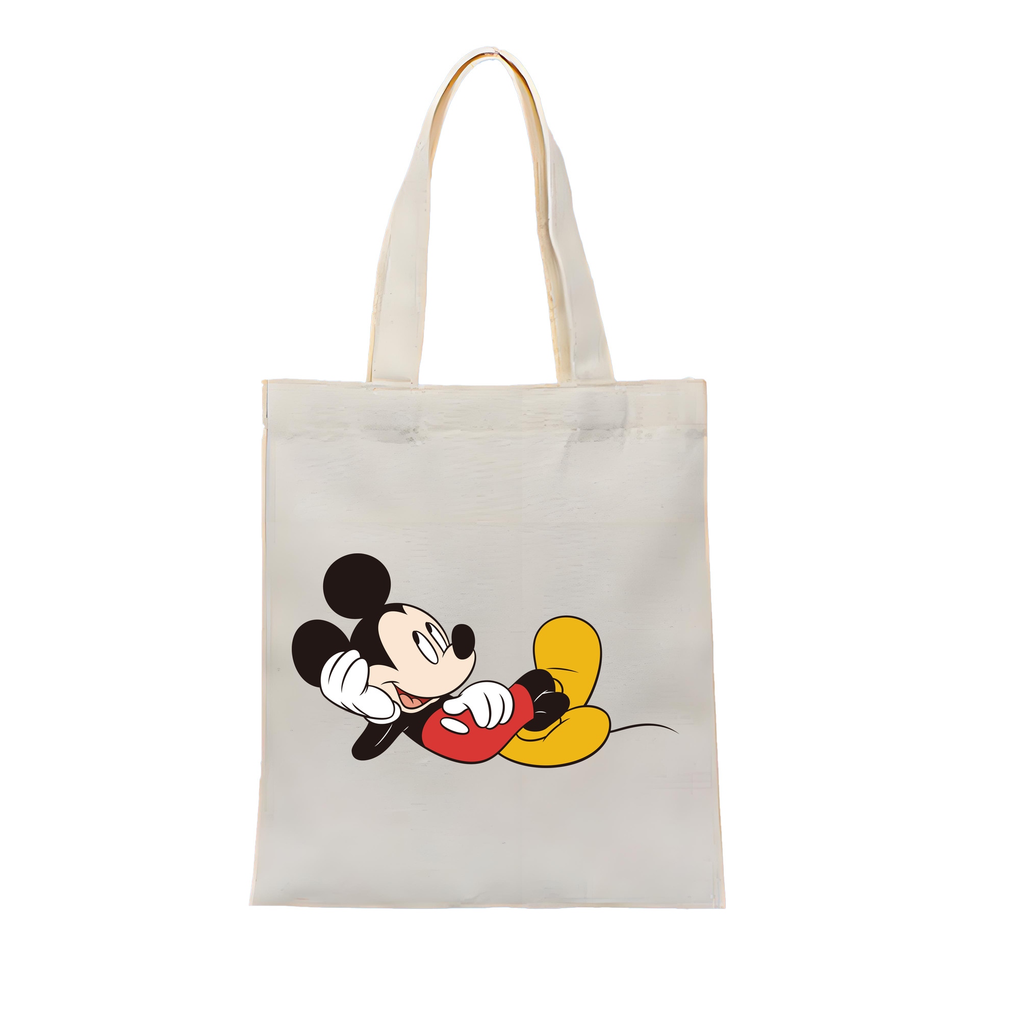 （画像用） ミッキーマウス Mickey Mouse 縦型キャンバス生地手提げバッグ　トートバッグ
