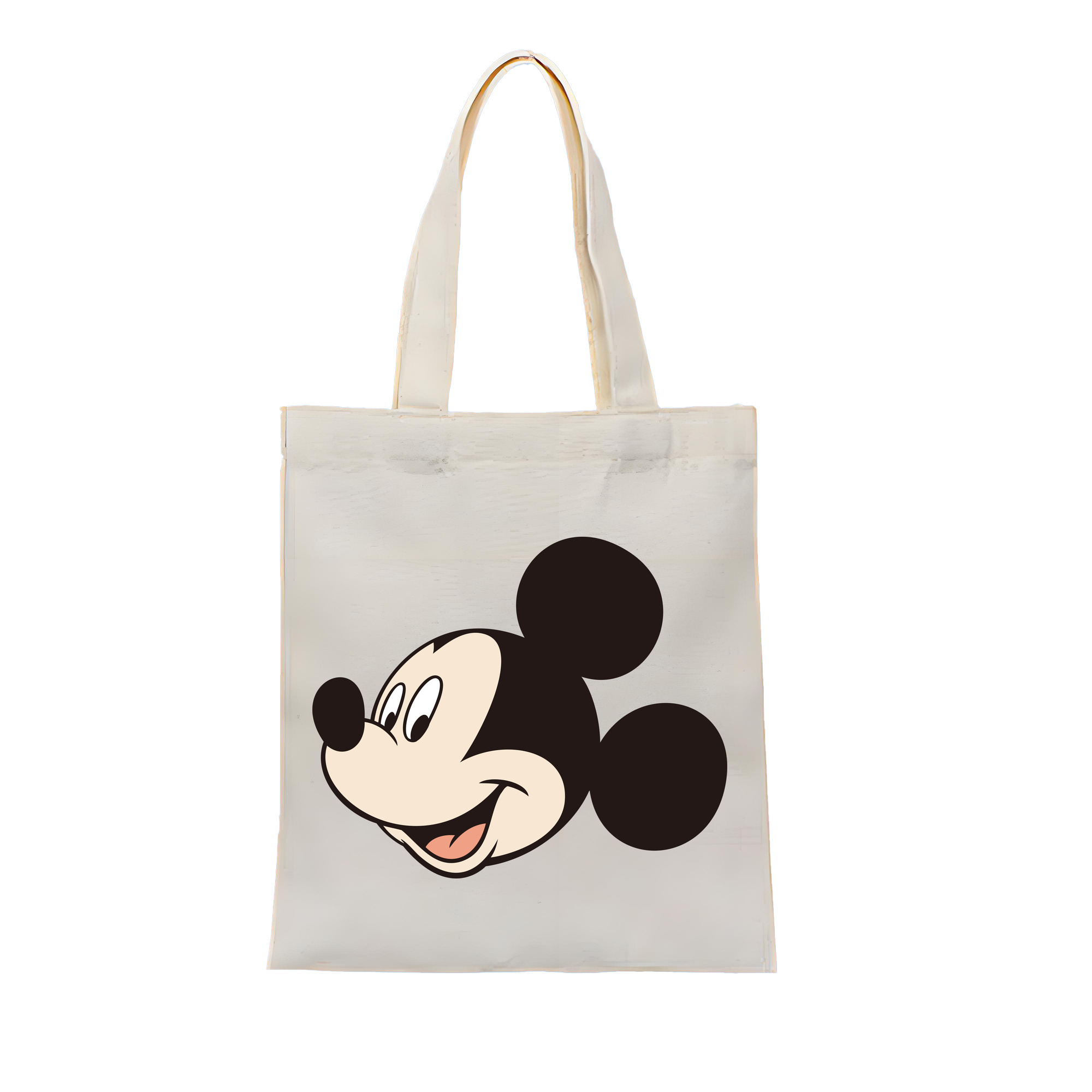 （画像用） ミッキーマウス Mickey Mouse 縦型キャンバス生地手提げバッグ　トートバッグ