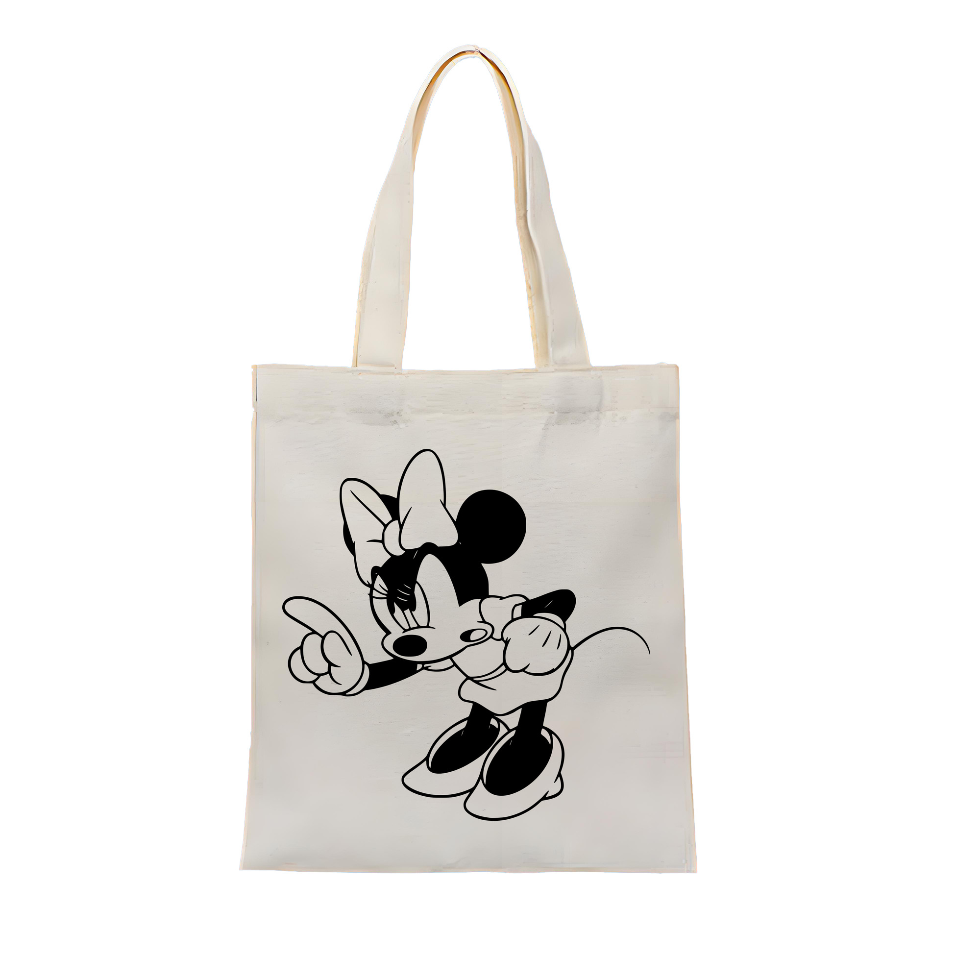 （画像用） ミッキーマウス Mickey Mouse 縦型キャンバス生地手提げバッグ　トートバッグ