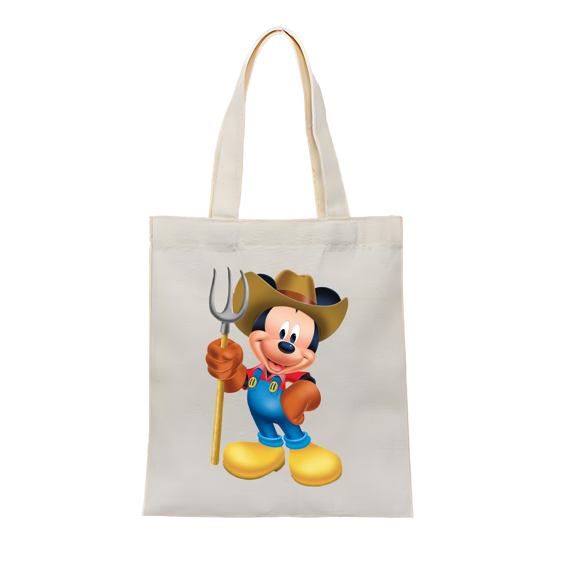 （画像用） ミッキーマウス Mickey Mouse 縦型キャンバス生地手提げバッグ　トートバッグ