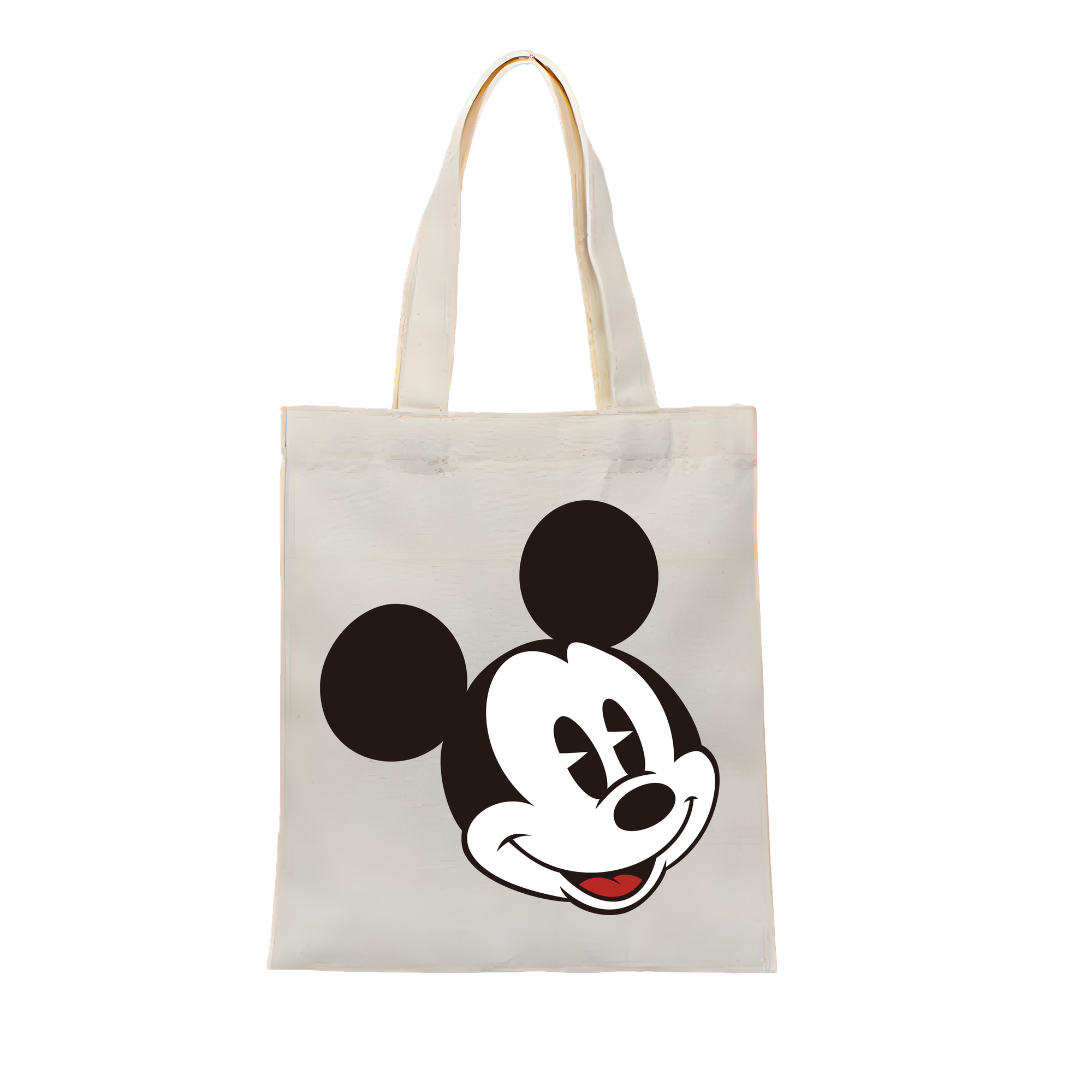 （画像用） ミッキーマウス Mickey Mouse 縦型キャンバス生地手提げバッグ　トートバッグ