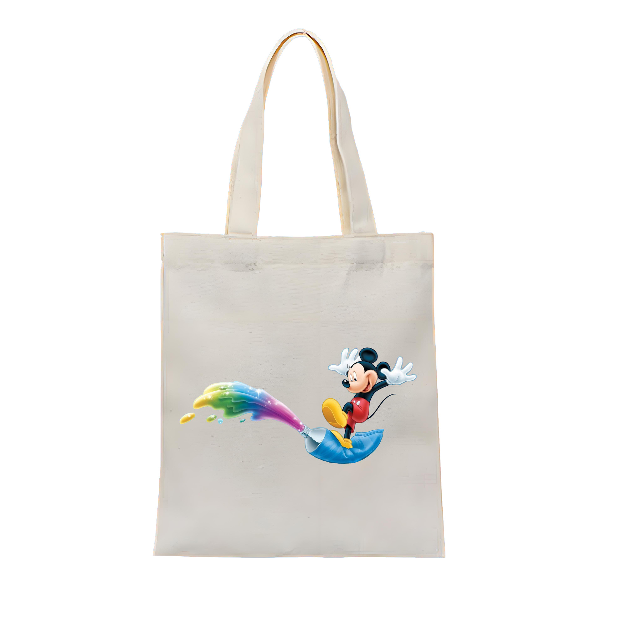 （画像用） ミッキーマウス Mickey Mouse 縦型キャンバス生地手提げバッグ　トートバッグ
