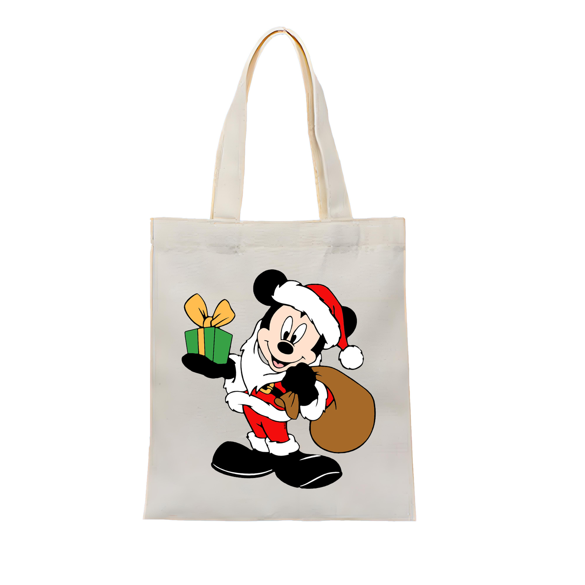 （画像用） ミッキーマウス Mickey Mouse 縦型キャンバス生地手提げバッグ　トートバッグ