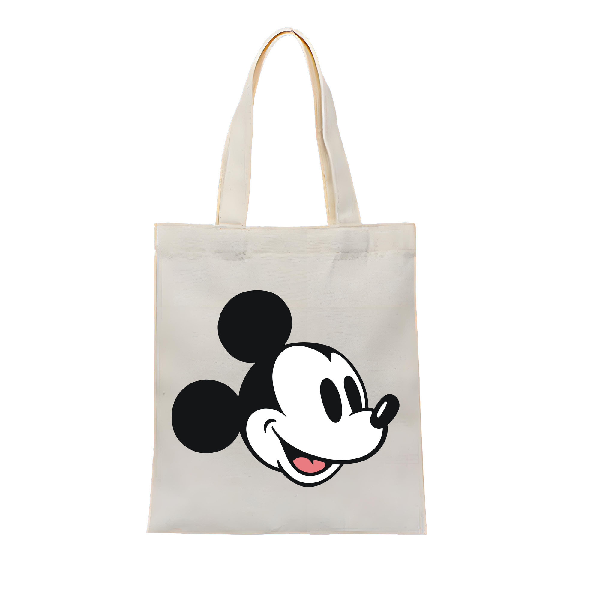 （画像用） ミッキーマウス Mickey Mouse 縦型キャンバス生地手提げバッグ　トートバッグ