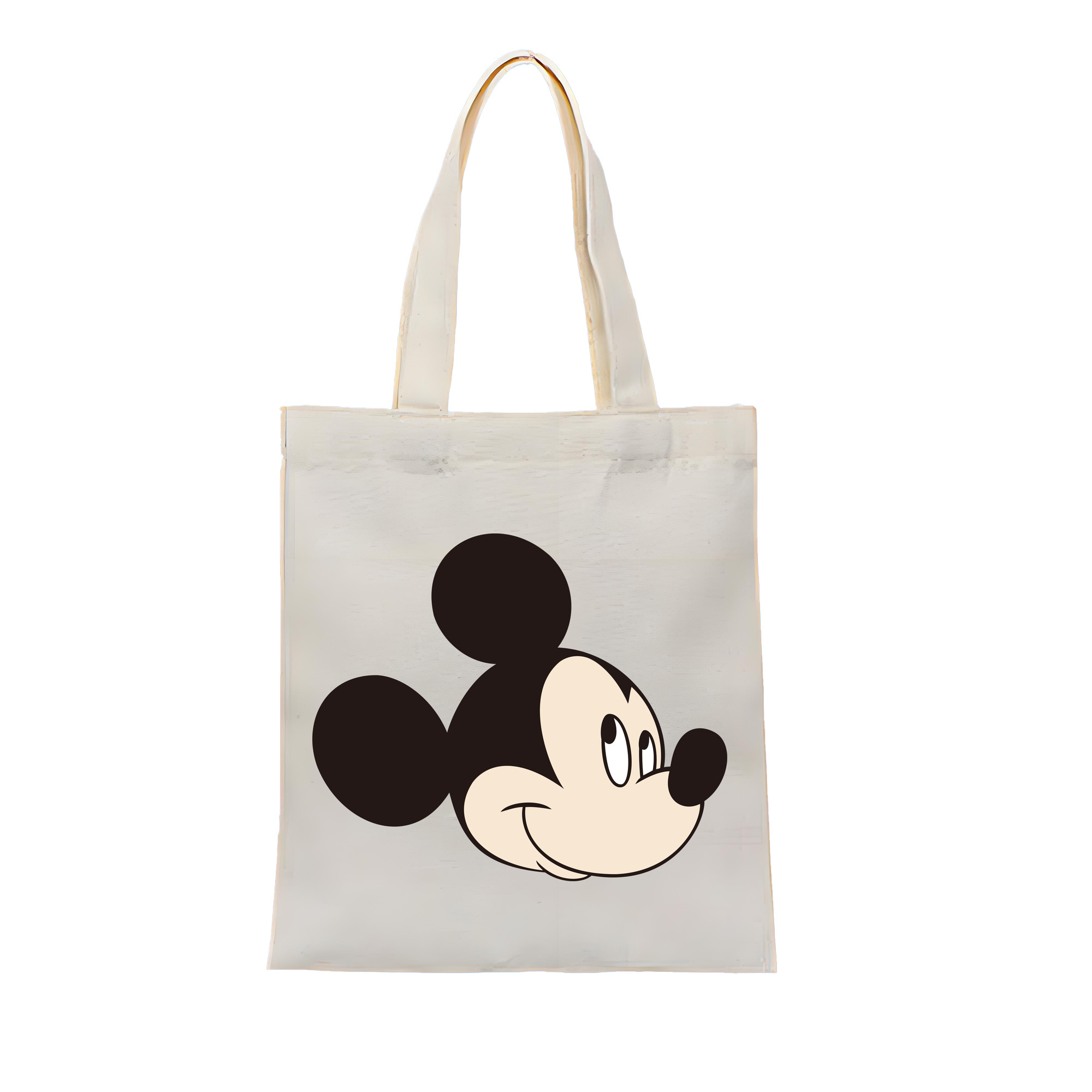 （画像用） ミッキーマウス Mickey Mouse 縦型キャンバス生地手提げバッグ　トートバッグ