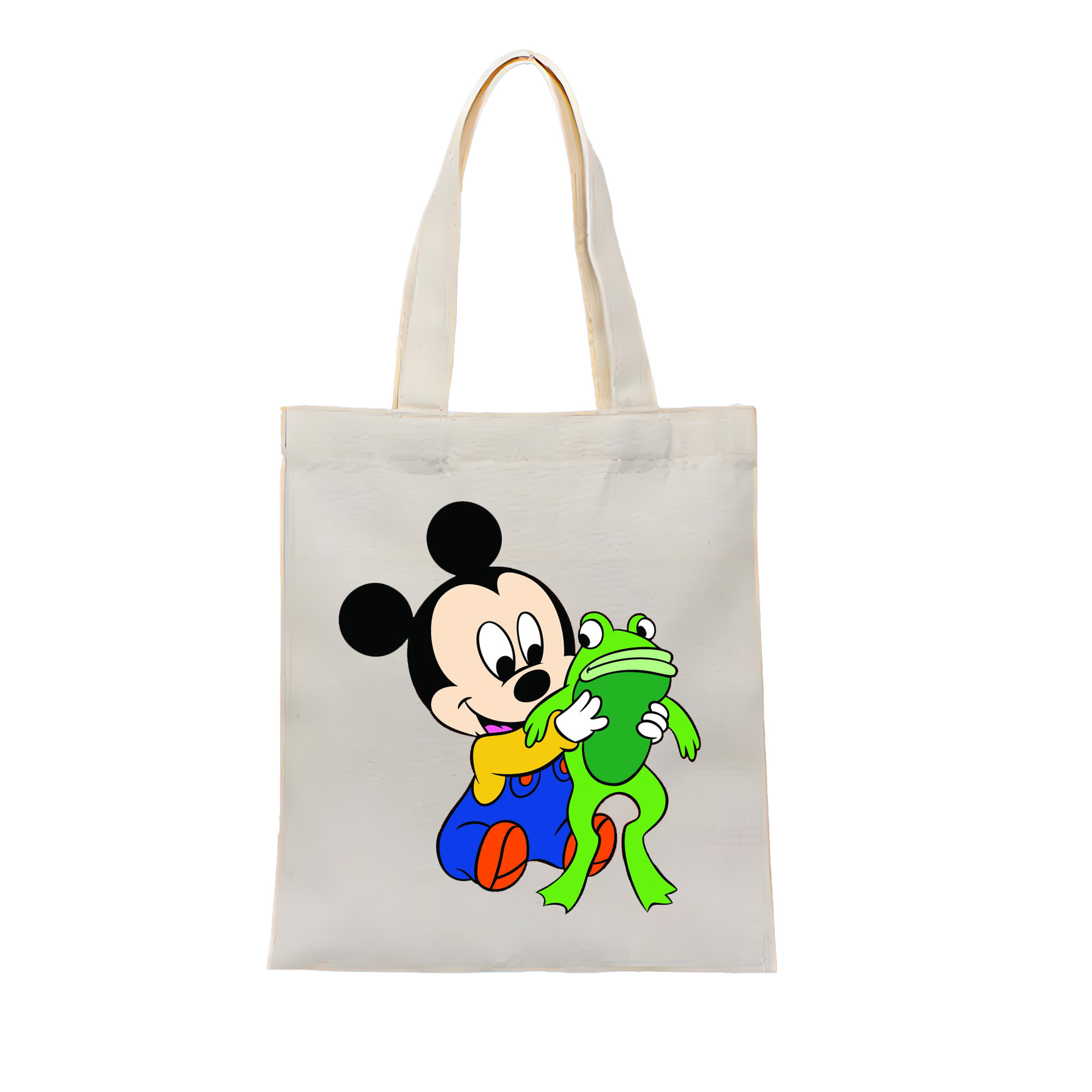 （画像用） ミッキーマウス Mickey Mouse 縦型キャンバス生地手提げバッグ　トートバッグ