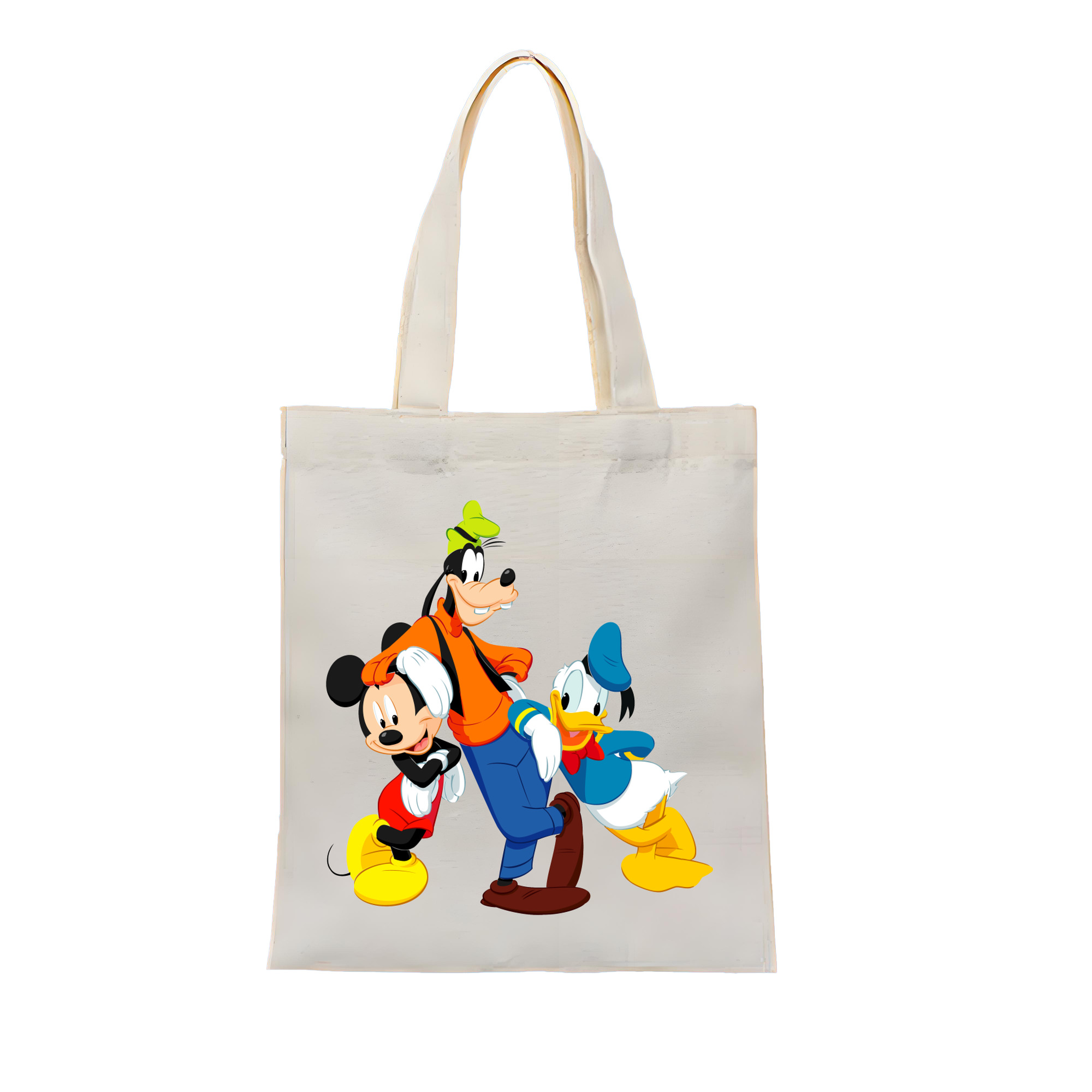 （画像用） ミッキーマウス Mickey Mouse 縦型キャンバス生地手提げバッグ　トートバッグ