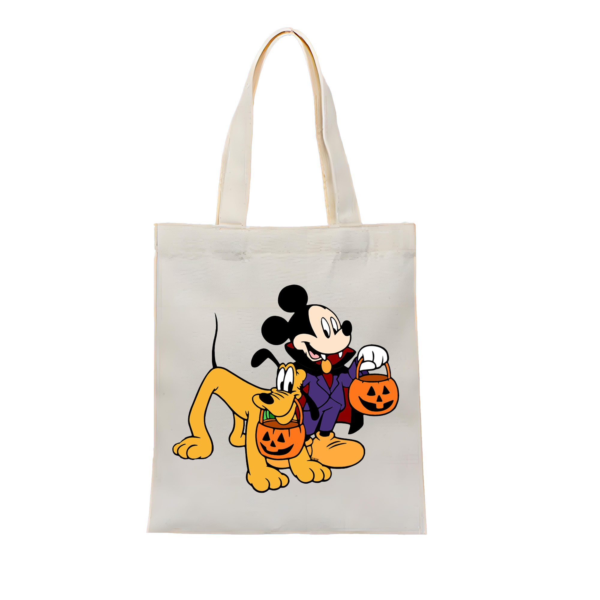 ミッキーマウス Mickey Mouse 縦型キャンバス生地手提げバッグ　トートバッグ