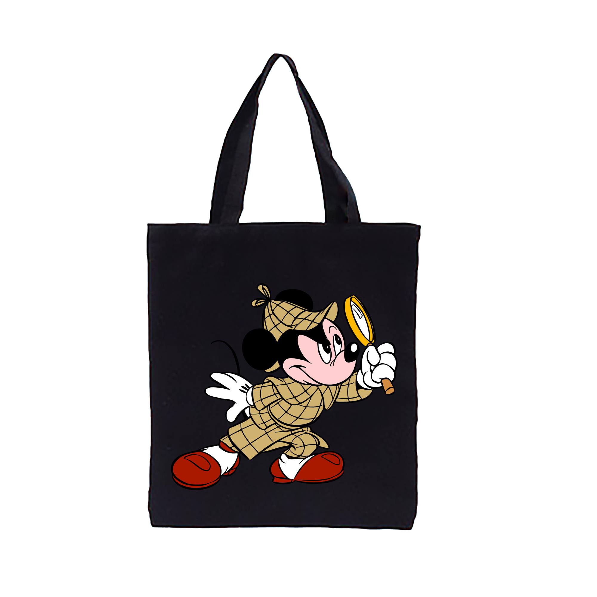 （画像用） ミッキーマウス Mickey Mouse 縦型キャンバス生地手提げバッグ　トートバッグ