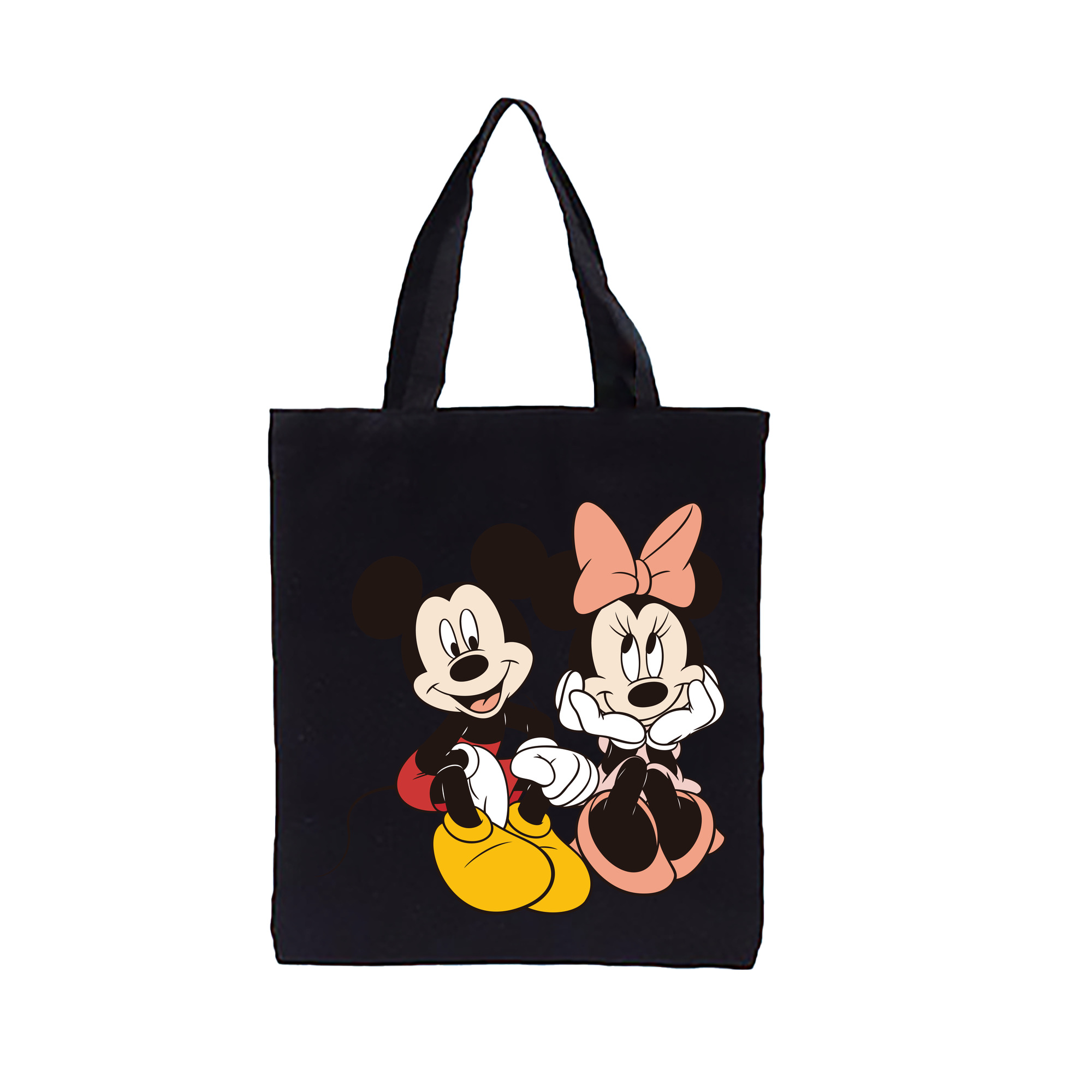 （画像用） ミッキーマウス Mickey Mouse 縦型キャンバス生地手提げバッグ　トートバッグ