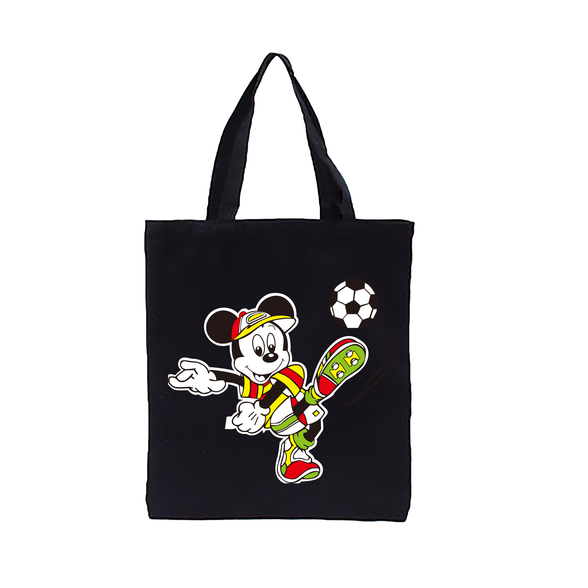 ミッキーマウス Mickey Mouse 縦型キャンバス生地手提げバッグ　トートバッグ