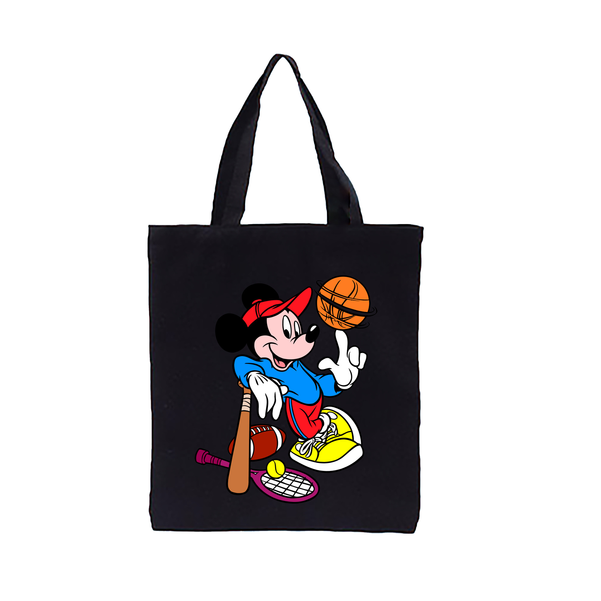 ミッキーマウス Mickey Mouse 縦型キャンバス生地手提げバッグ　トートバッグ