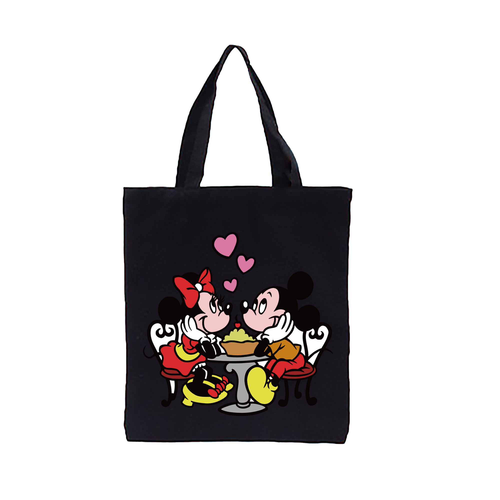ミッキーマウス Mickey Mouse 縦型キャンバス生地手提げバッグ　トートバッグ