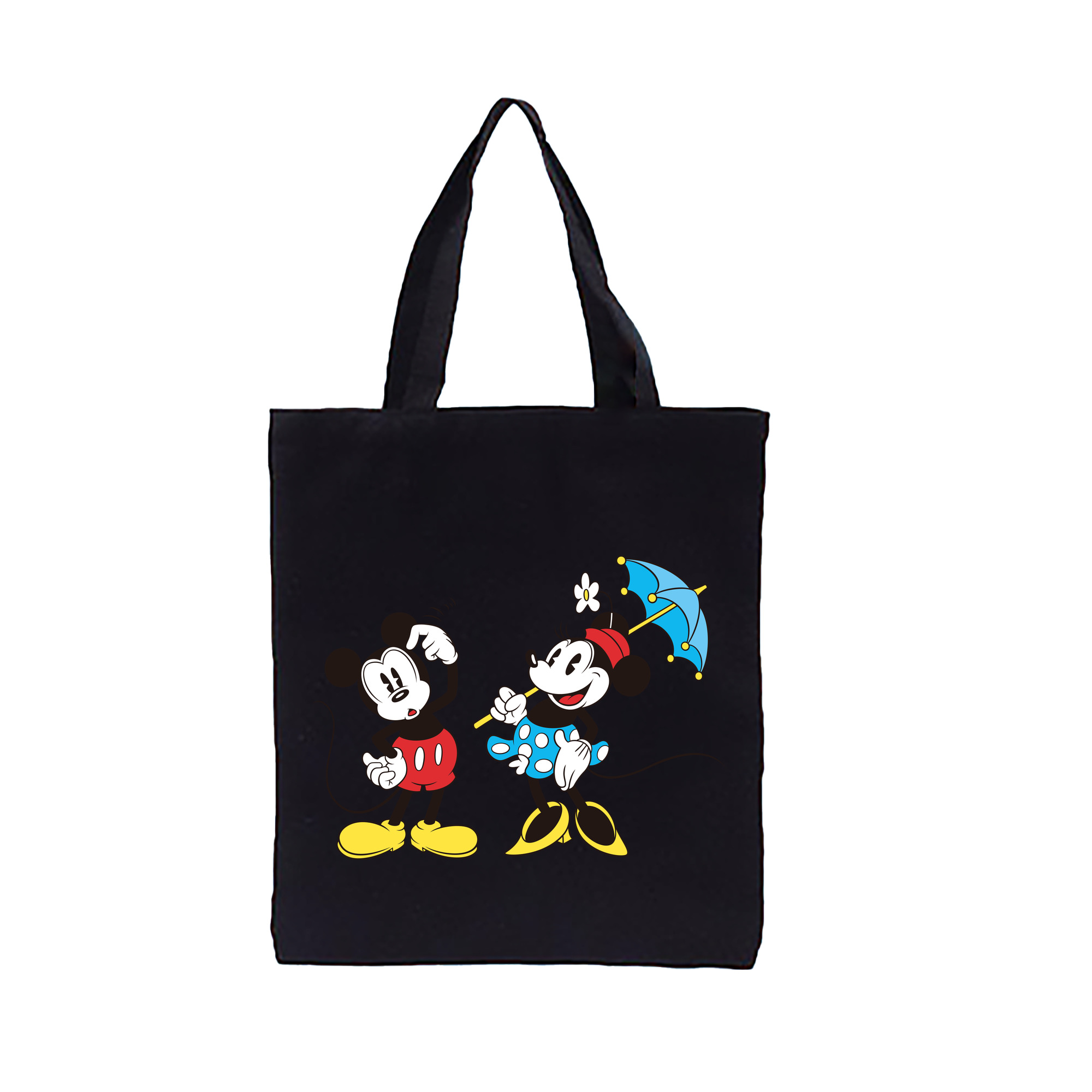 ミッキーマウス Mickey Mouse 縦型キャンバス生地手提げバッグ　トートバッグ